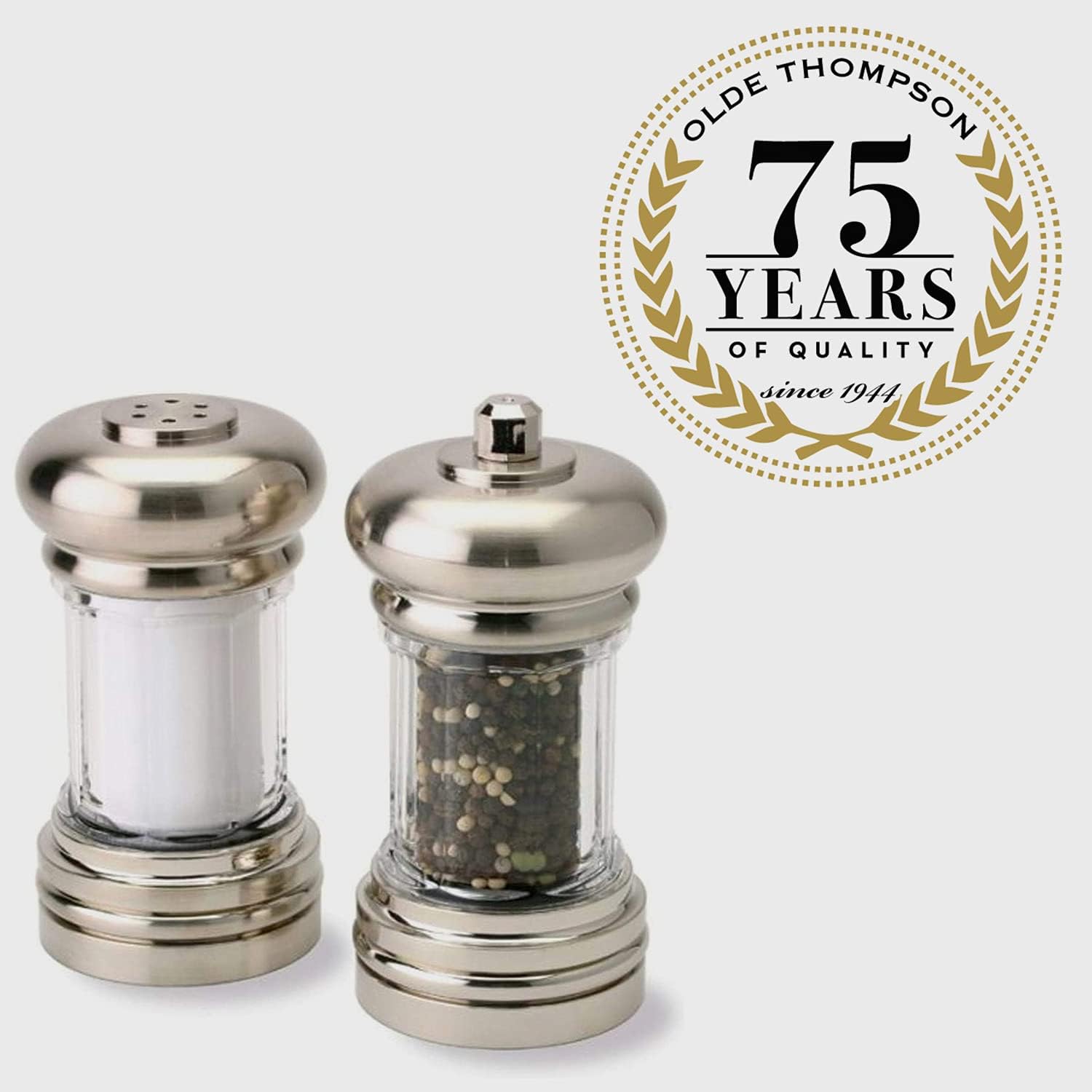Olde Thompson - 7-Piece Pepper Mill Salt Shaker Set