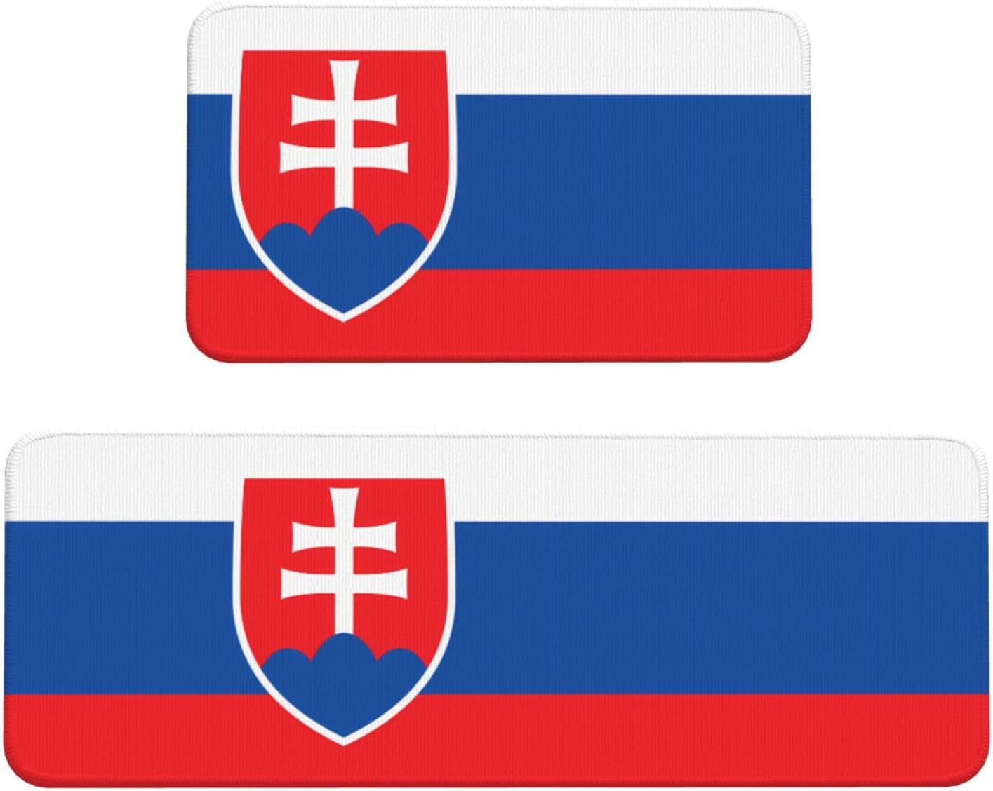 Flag of Slovakia Print Kitchen Mats 2 Sets Non-Slip Waterproof