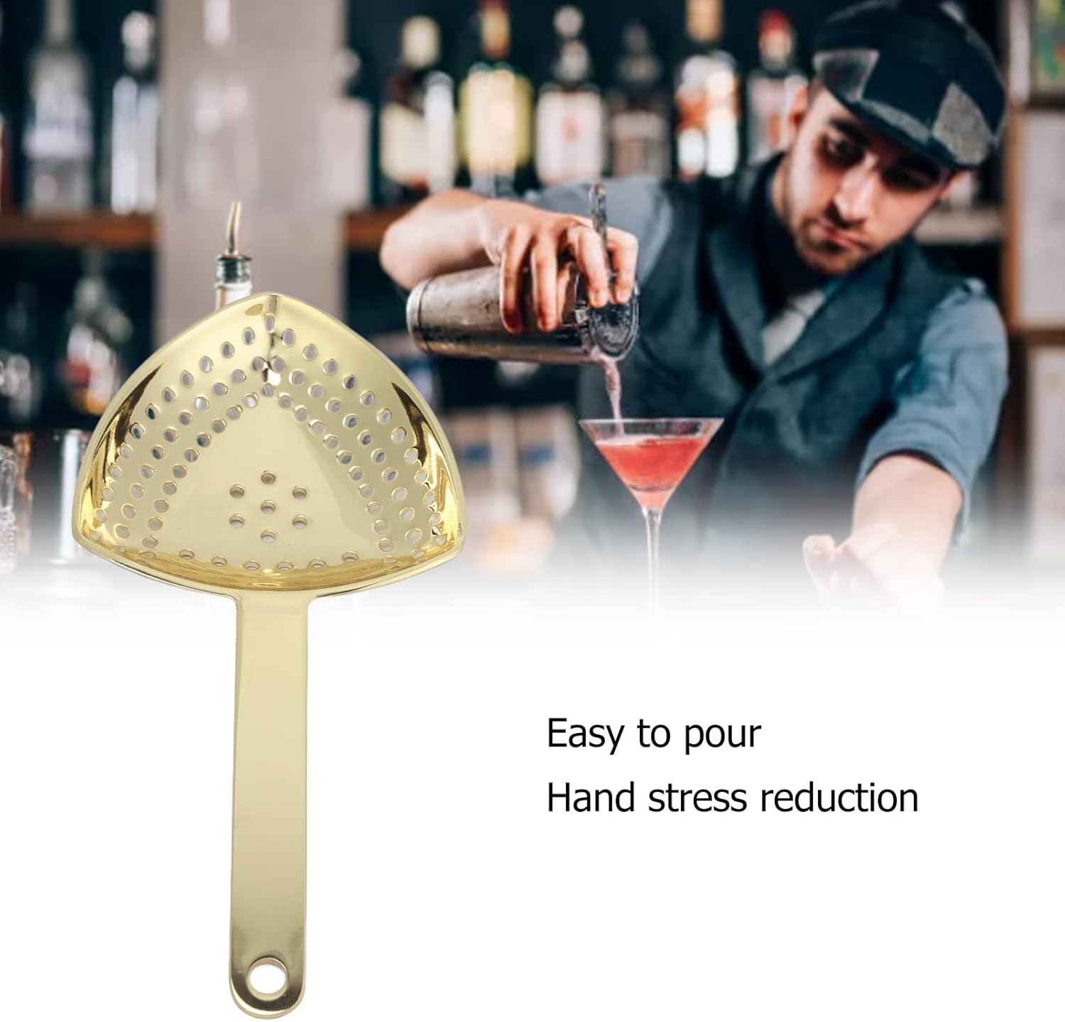 Julep Cocktail Strainer - Gold-plated Stainless Steel Bar Tool