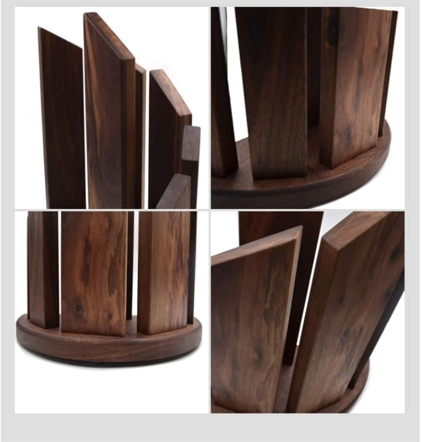 Durable Solid Wood Kitchen Knife Holder with Magnetic Storage for Organization
