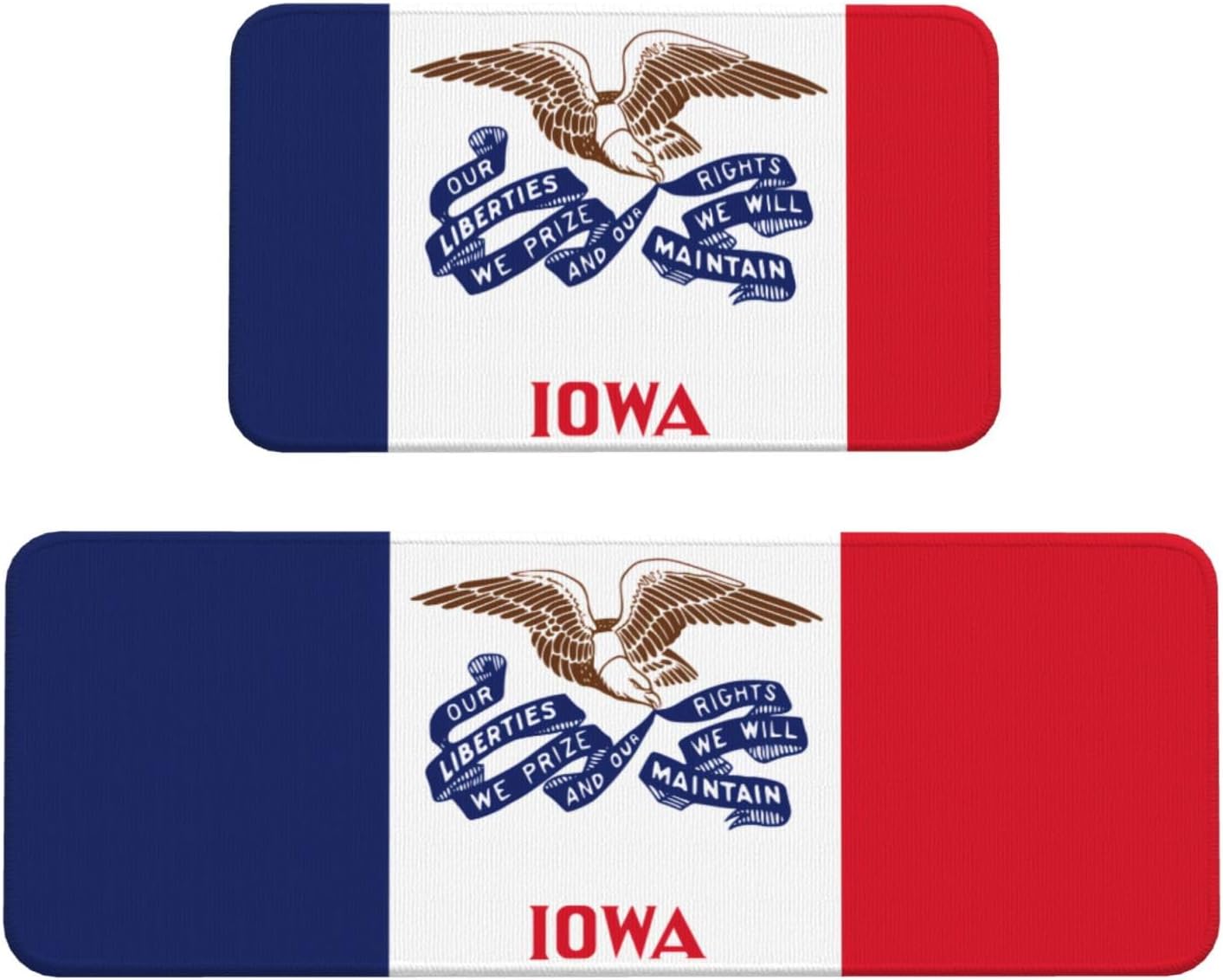 JxWCher Iowa State Flag Print Kitchen Mats 2 Set