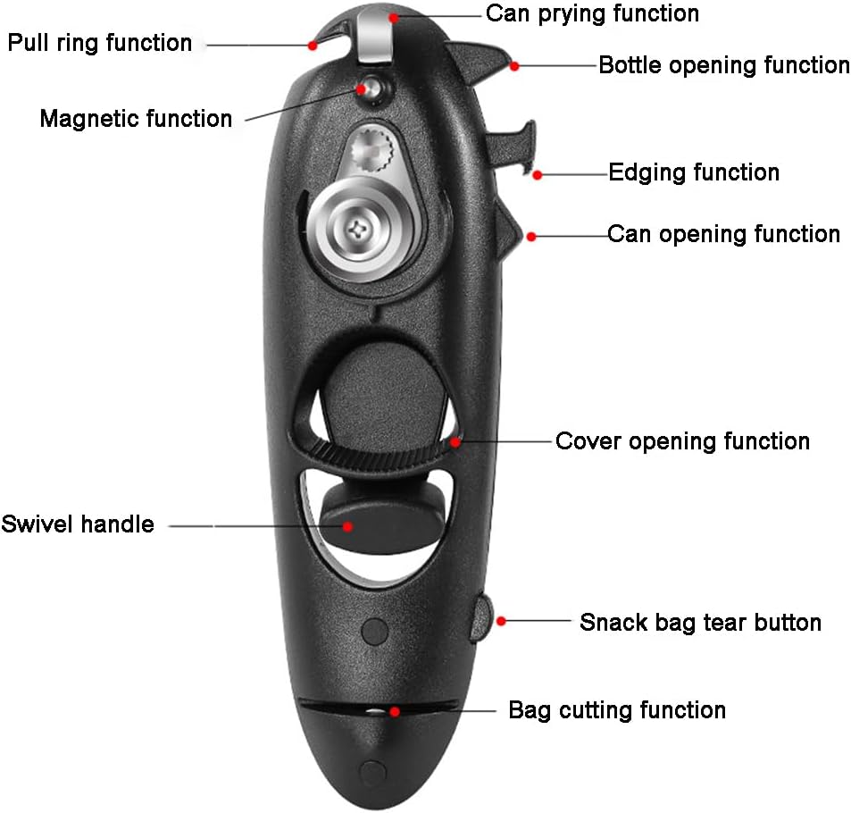 SWISH Can Opener Smooth Edge Stainless Steel C opener with 360-Degree Rotation