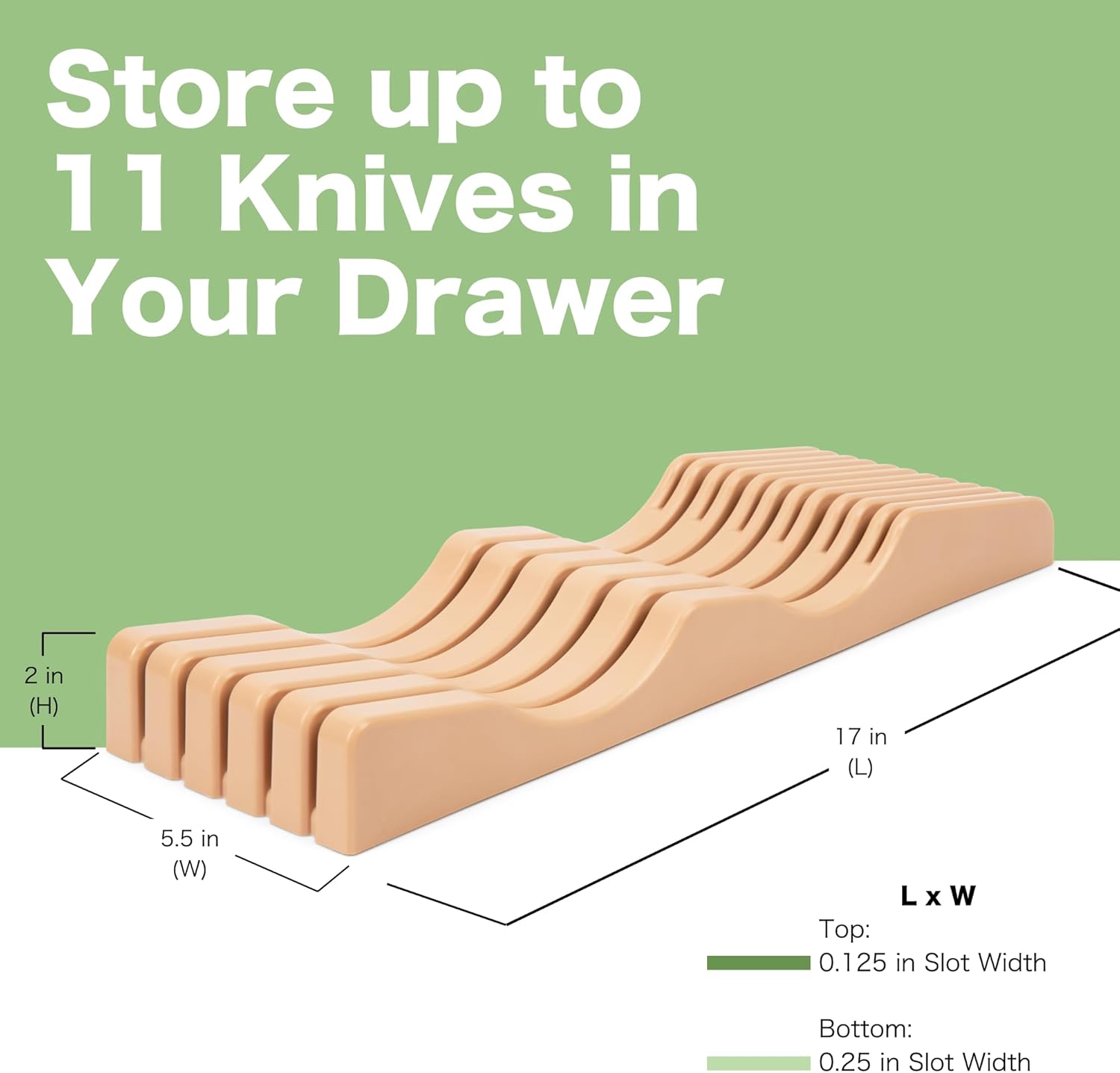 Space-Saving 11-Slot Knife Organizer for Kitchen Drawers