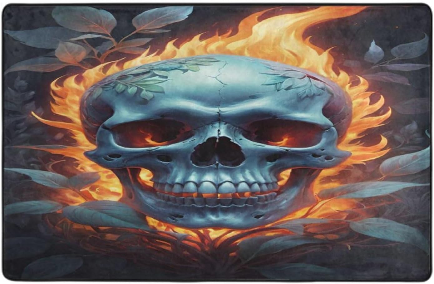 Cool Flaming Skull Comfort Mat