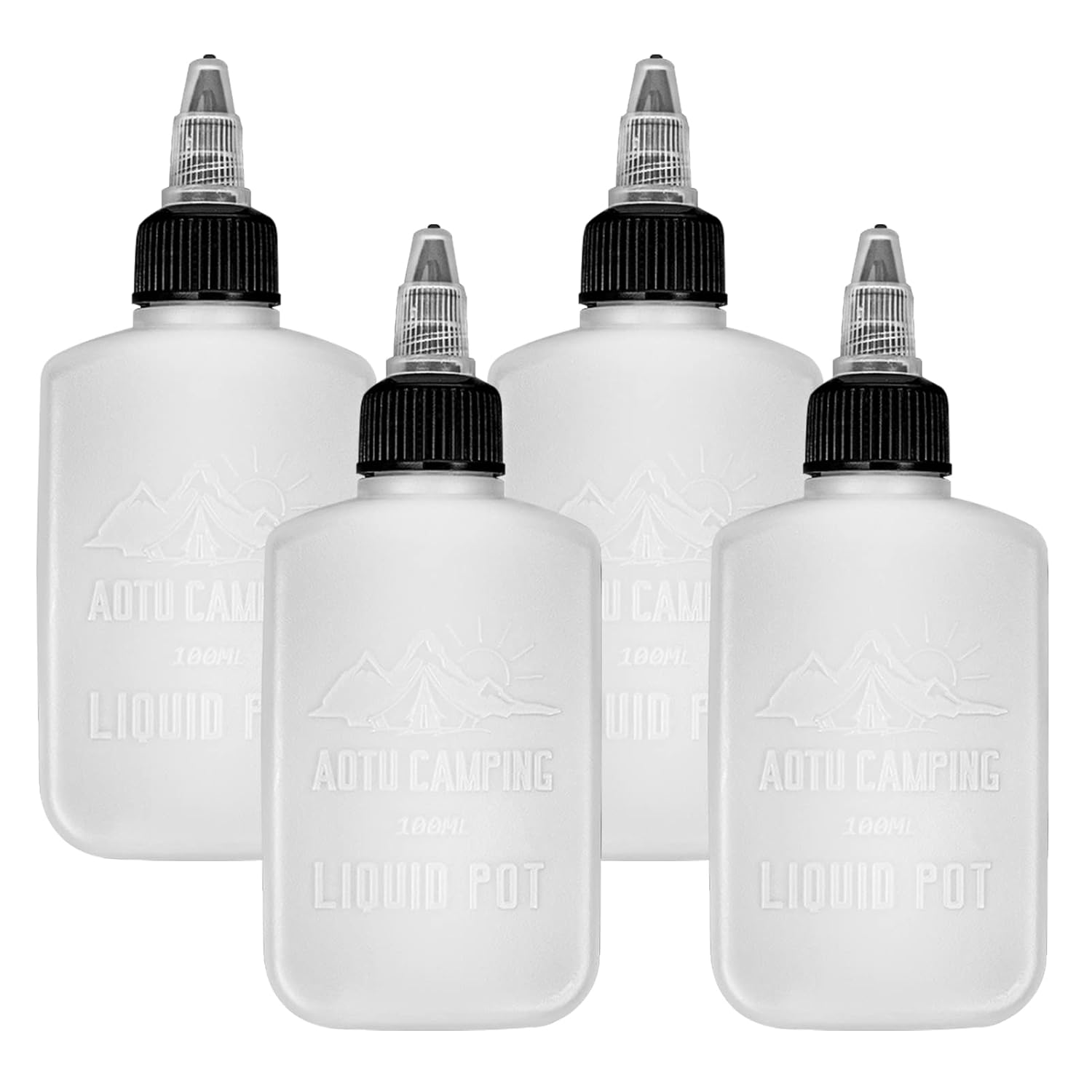 Heiou 4-Pack Outdoor Condiment Bottles Camping BBQ Picnic Travel Friendly Design