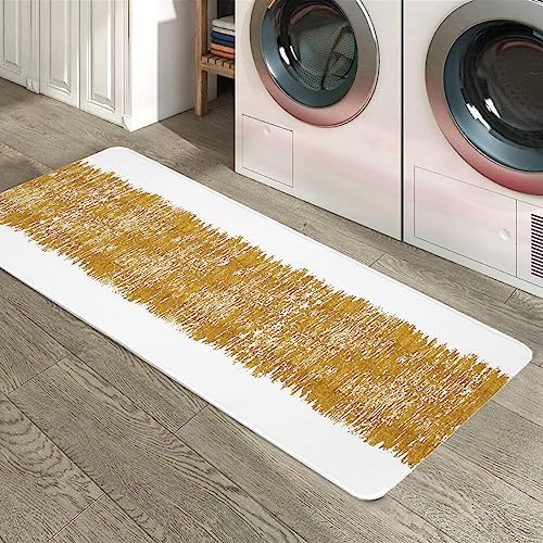 Aesthetic Abstract Gold Striped Kitchen Mats Set