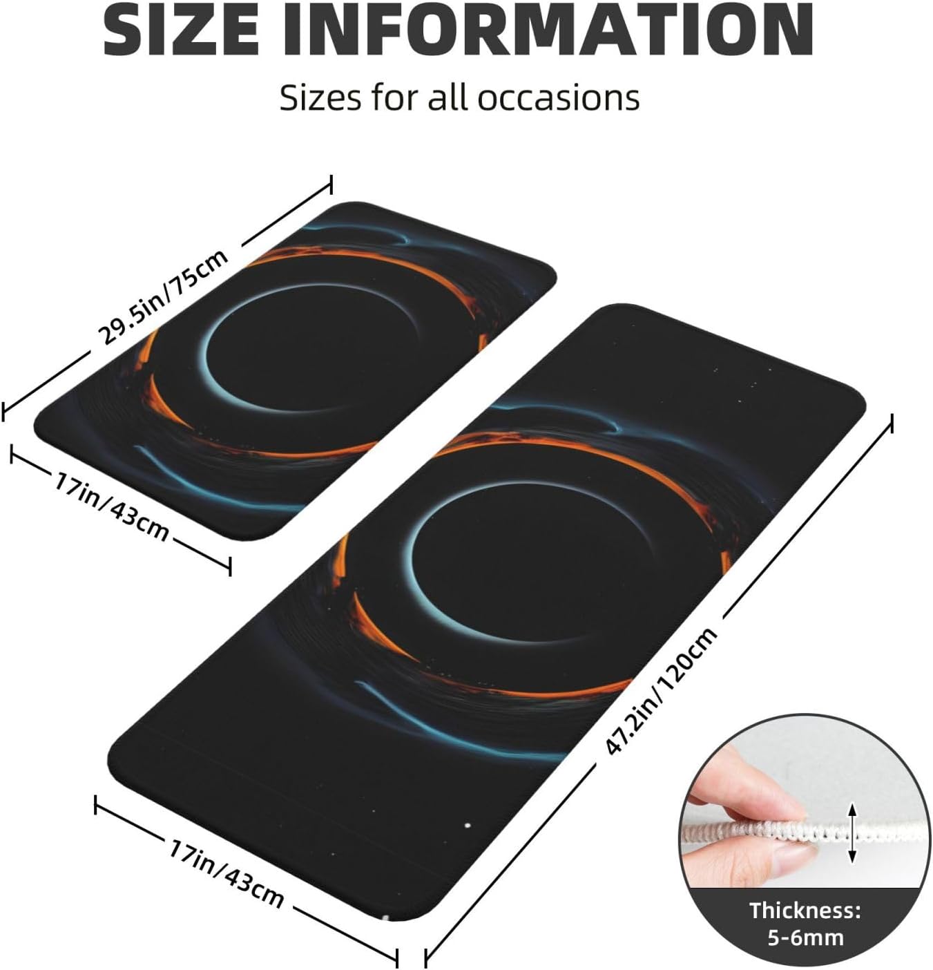 Mysterious Cosmic Black Holes Print Kitchen Mats