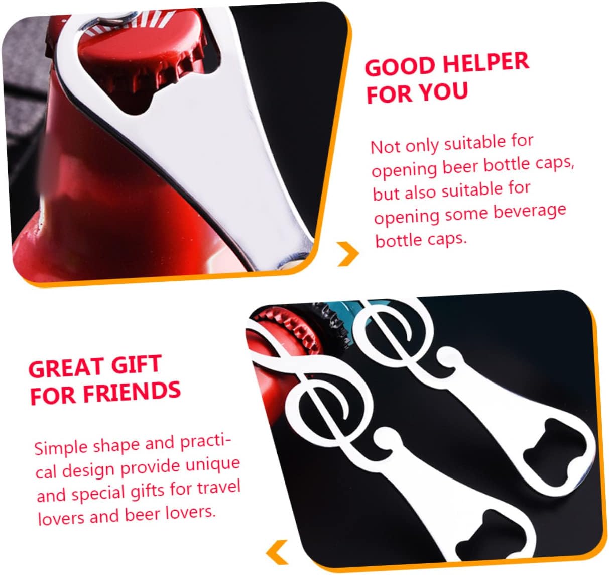 4-Pack Stainless Steel Bottle Opener Set for Wine Beer More