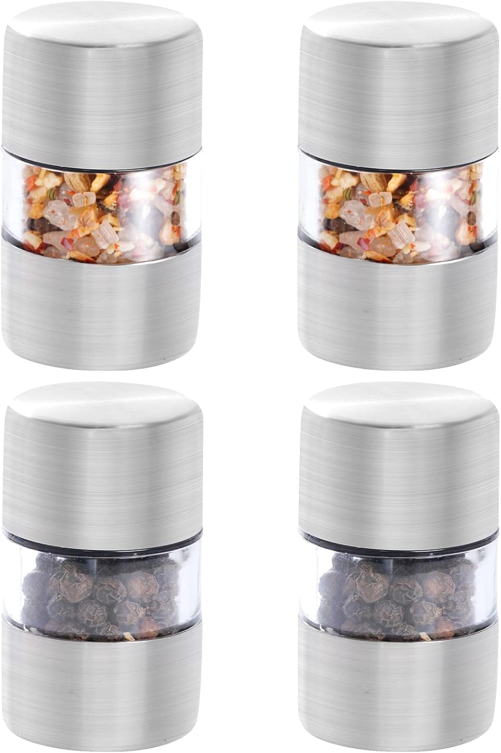 4Pcs transparent compact portable 22inches Salt Pepper grinder set