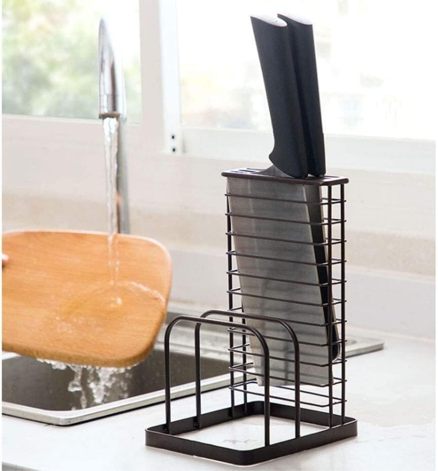 Sturdy Wrought Iron Knife Holder for Countertops