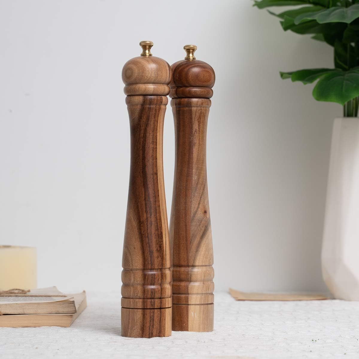 Premium Salt Pepper Mill Set with Adjustments DeroTeno Home Kitchen accent