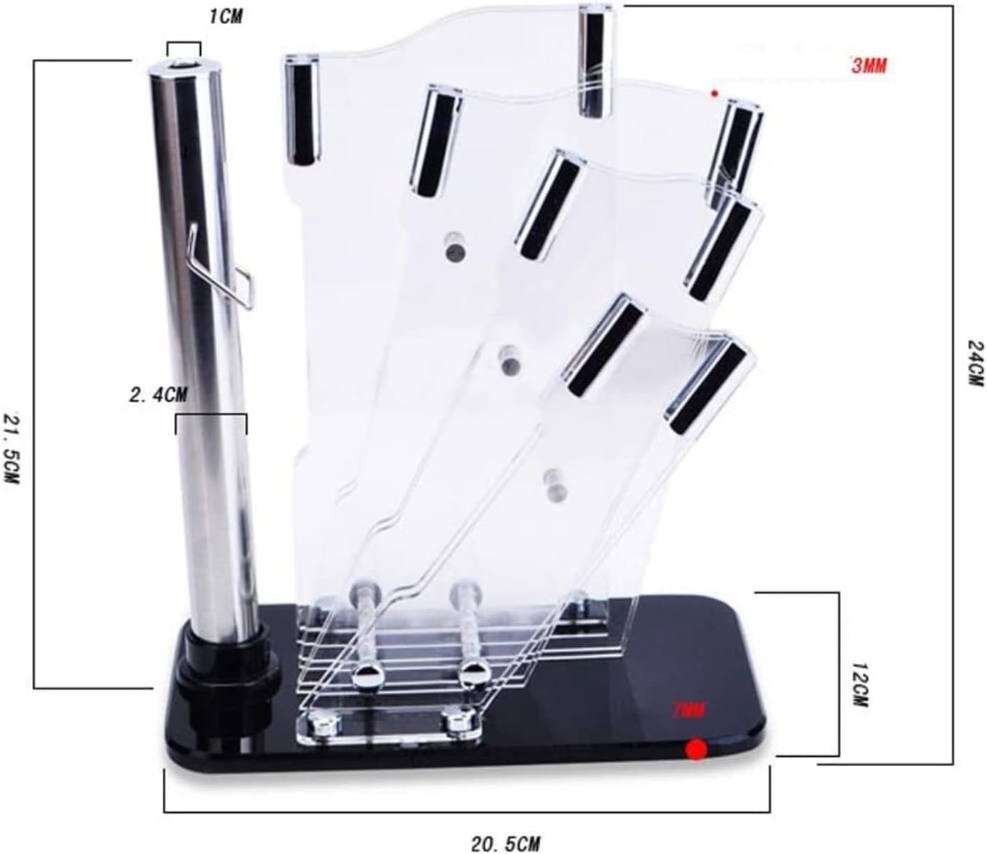 KA755 Creative Transparent Acrylic Knife Holder Kitchen Tool for Counters