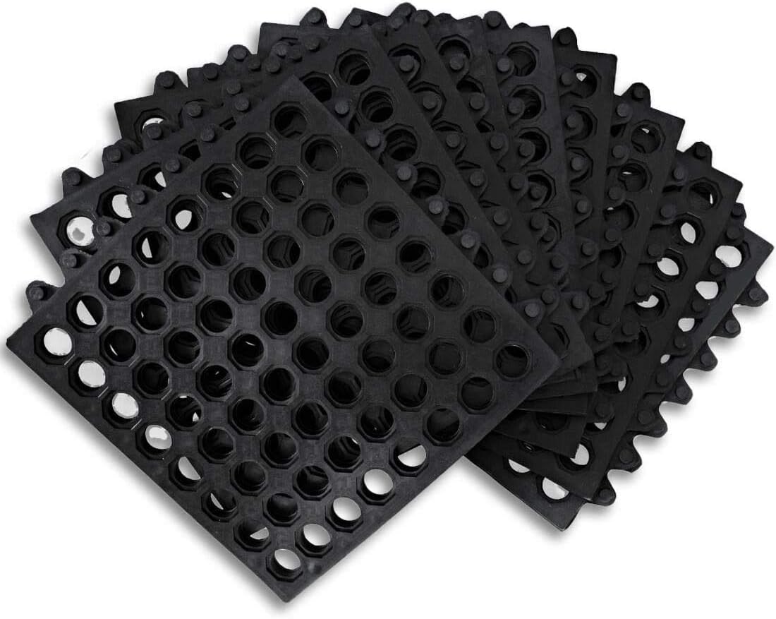 High-Quality 9-Pack Interlocking Rubber Mats for Kitchen Outdoor Use