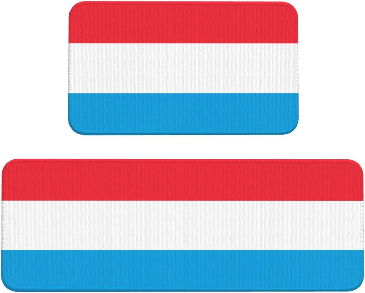 Luxembourg Flag Print Kitchen Mats Non-Slip 17x29 17x47