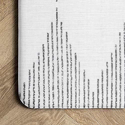nuLOOM Diamond Stripes Comfort Mat 2x4 Light Grey