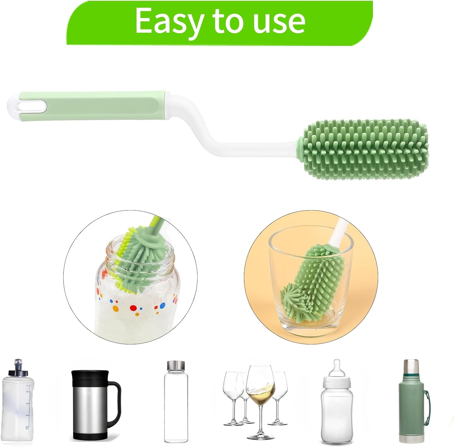 Silicone Bottle Brush Set for Easy Cleaning