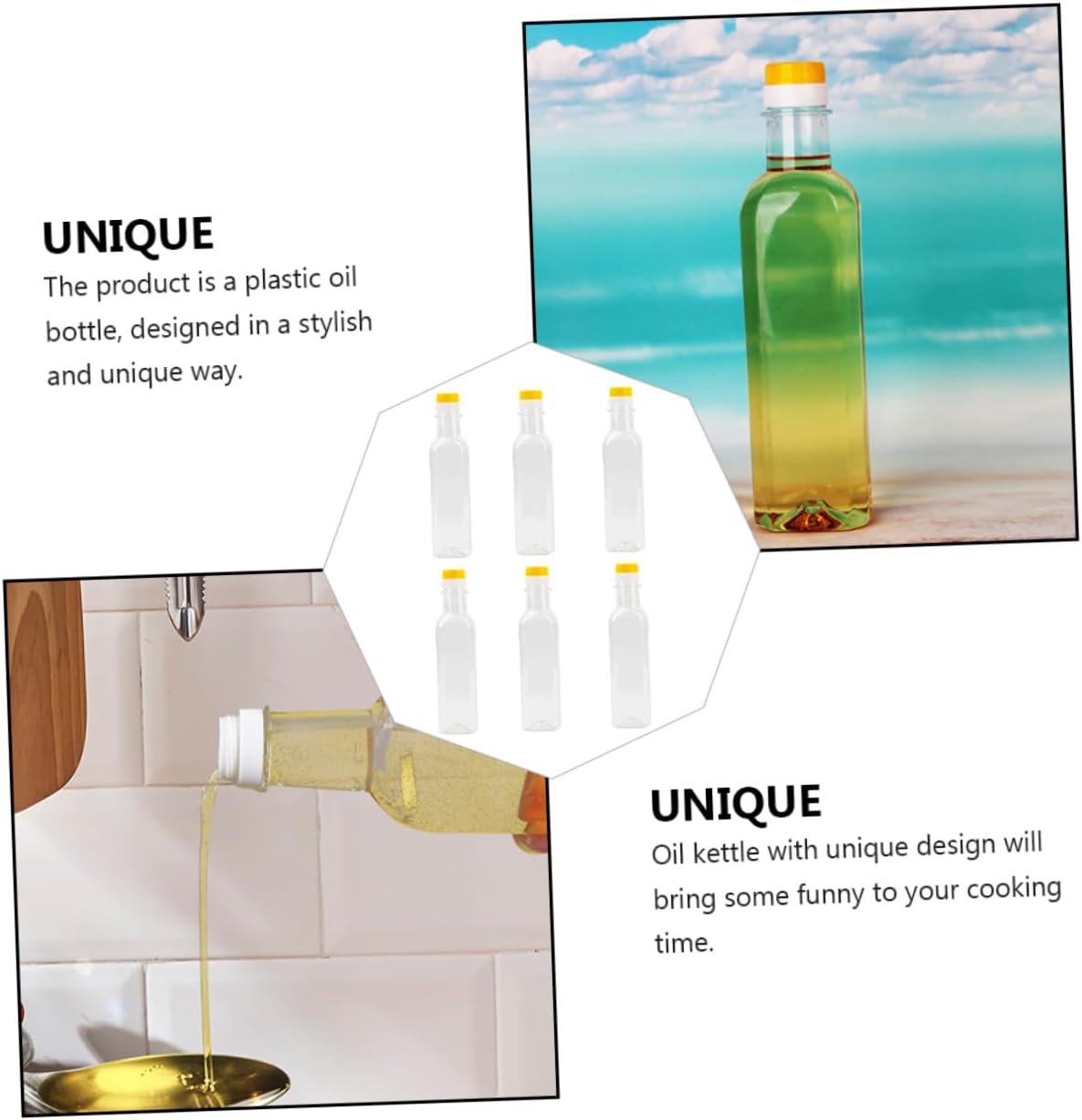 HOLIDYOYO 500ml Kitchen Oil Dispenser Bottles Set of 6