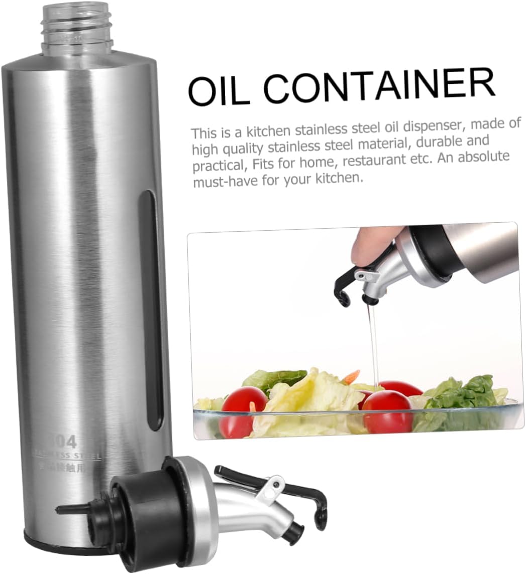 CIYODO 304 Stainless Steel Oil Dispenser 250ml Leak-Proof Kitchen Condiment Bottle