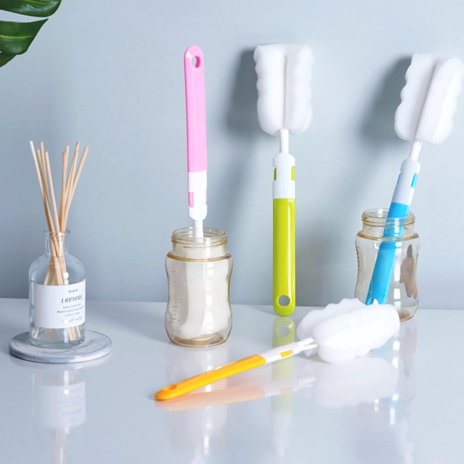 Sponge Cup Brush Set 3pcs Multifunctional Bottle Cleaning Tool