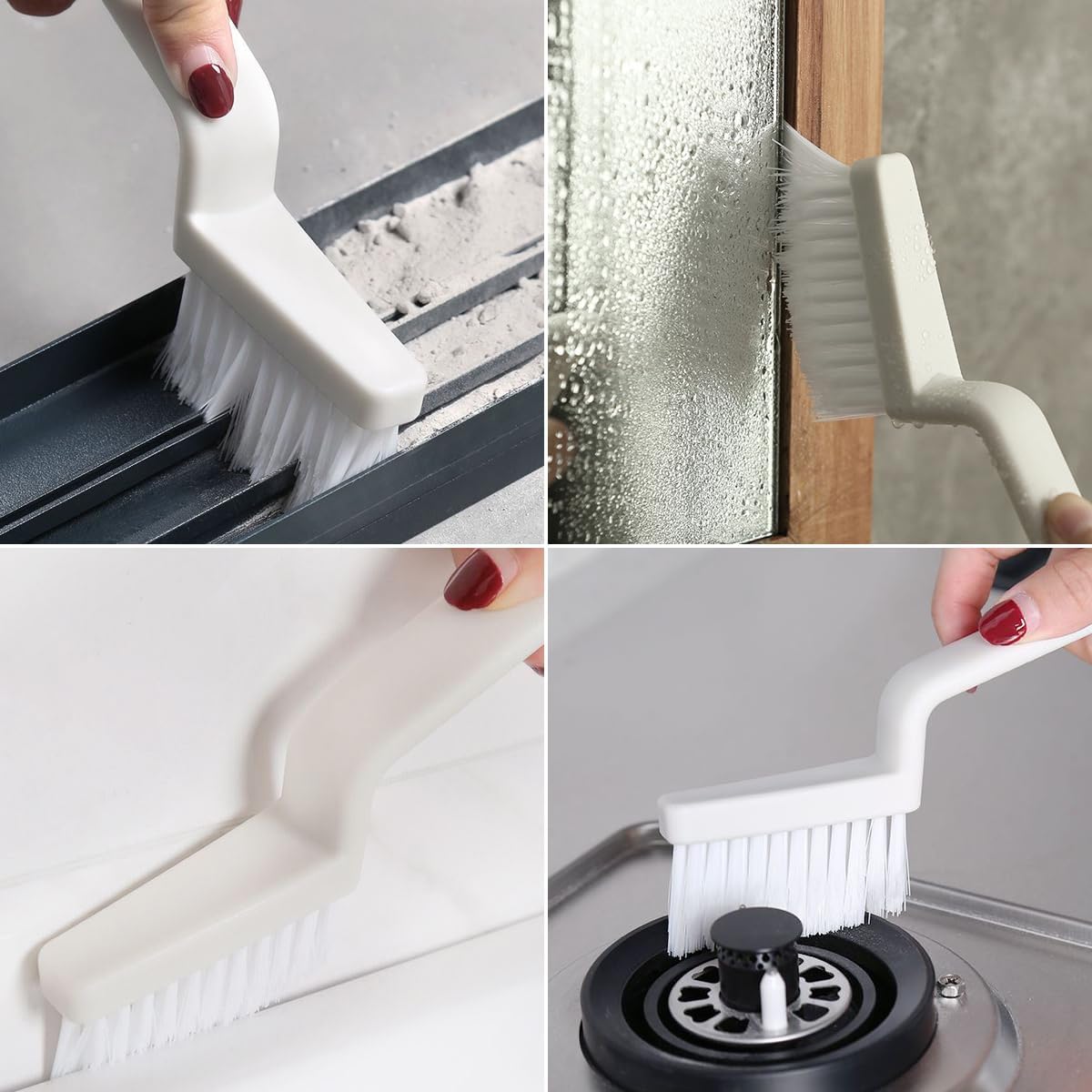 ZIIYAN 2pcs Hard Bristled Crevice Cleaning Brush Set
