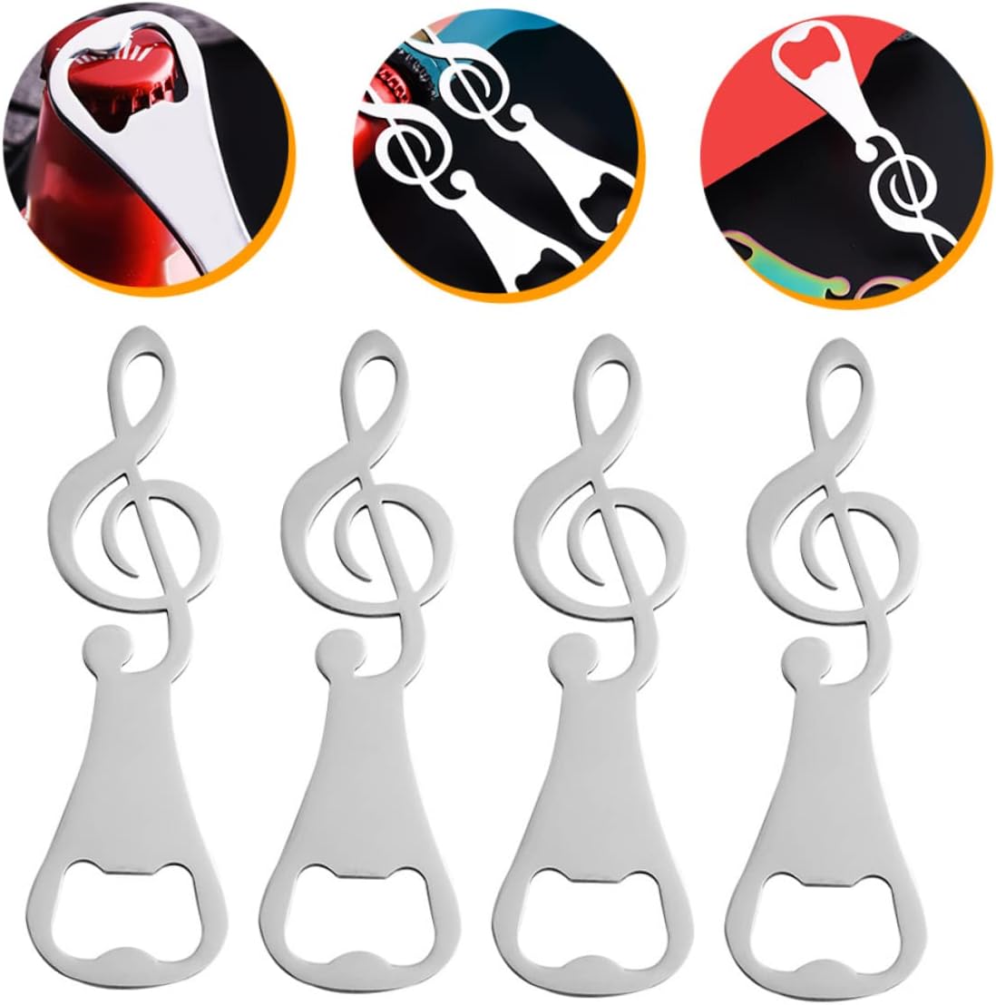 4-Pack Stainless Steel Bottle Opener Set for Wine Beer More