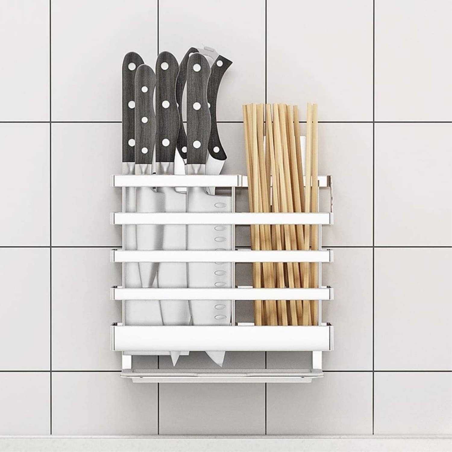 Sturdy Kitchen Knife Holder with Eco-Friendly Drain Pan