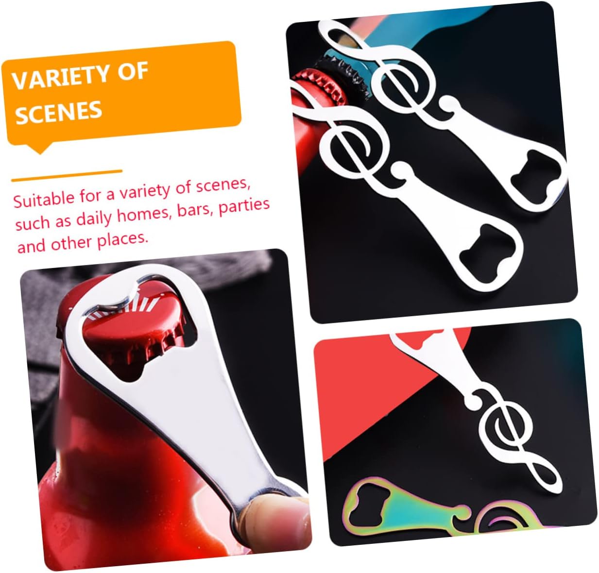 4-Pack Stainless Steel Bottle Opener Set for Wine Beer More