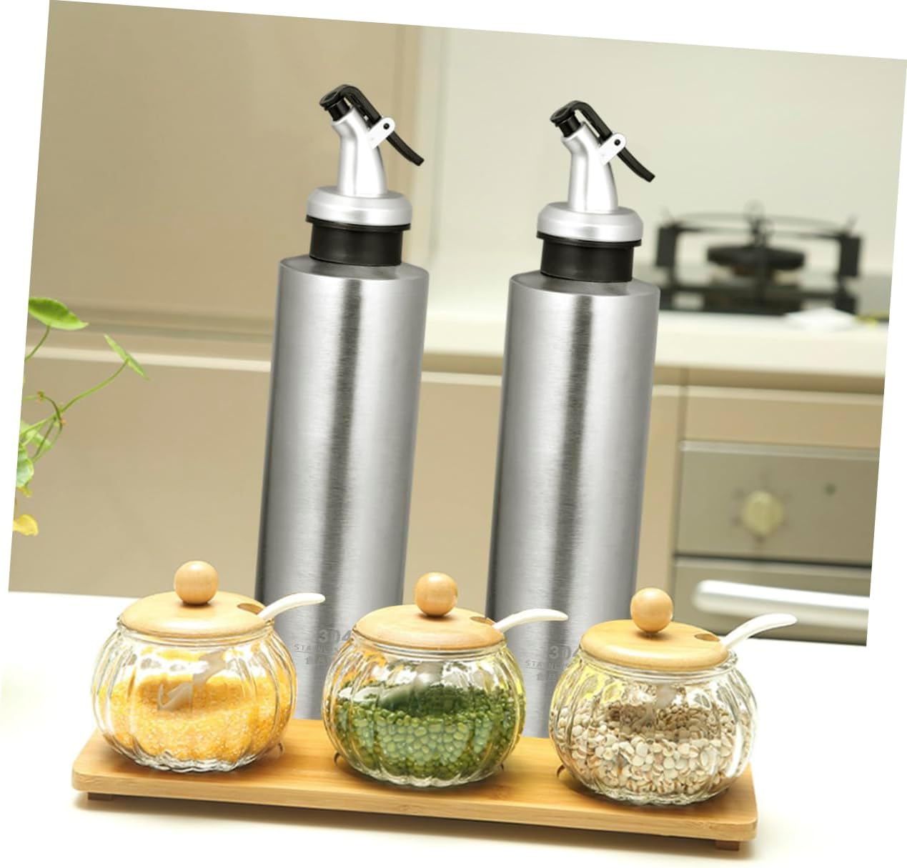 CIYODO 304 Stainless Steel Oil Dispenser 250ml Leak-Proof Kitchen Condiment Bottle