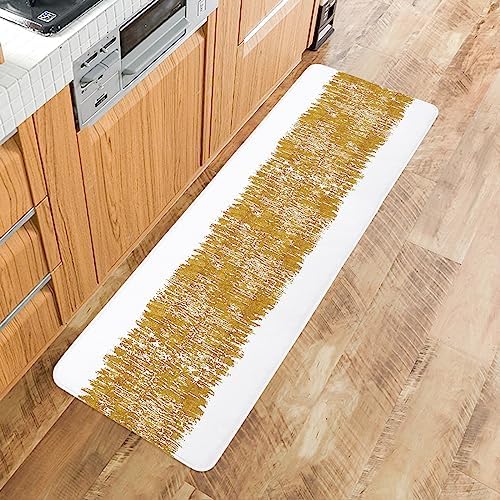 Aesthetic Abstract Gold Striped Kitchen Mats Set