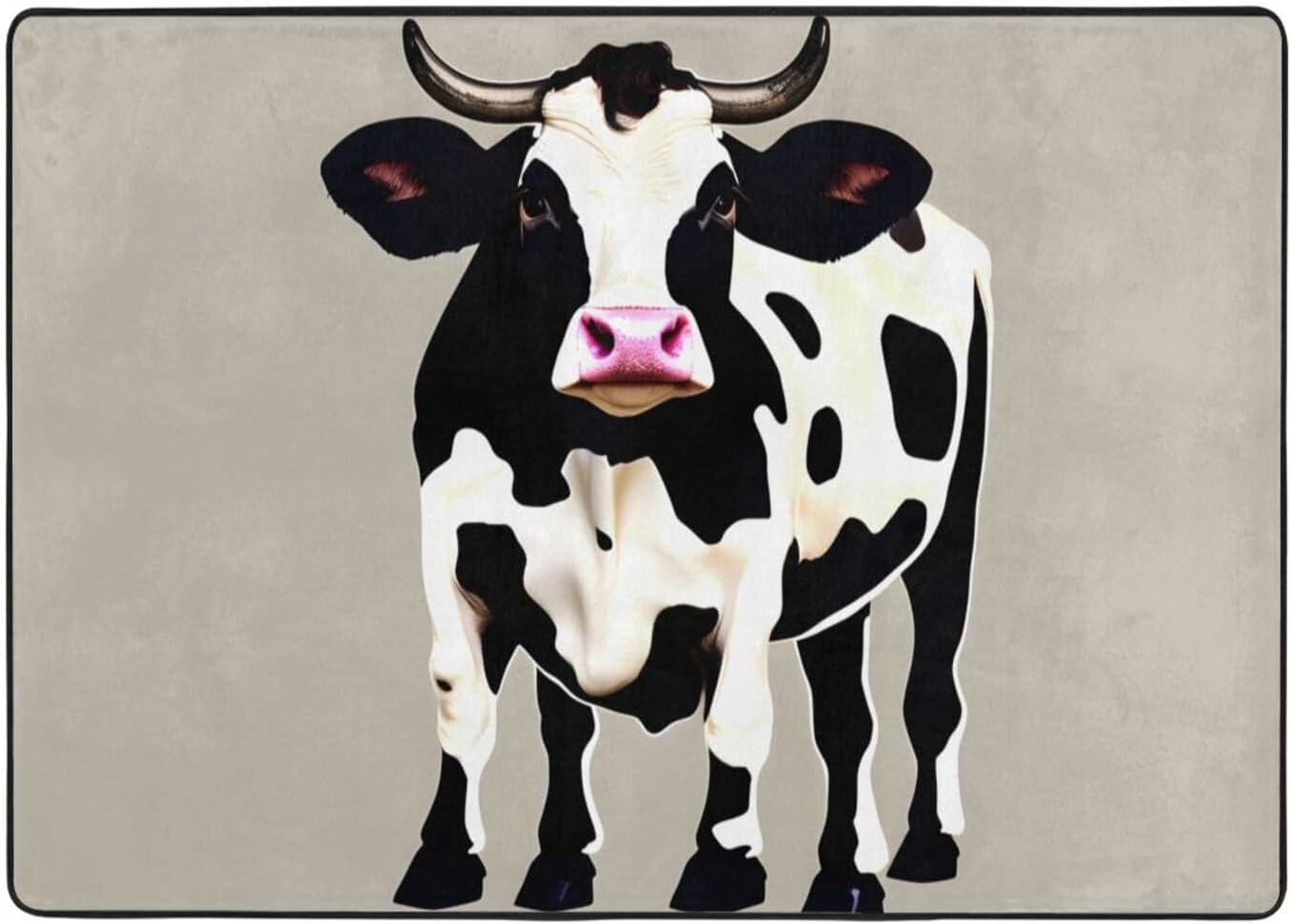 Breaux Cow Black Spot Print Non-Slip Floor Mat 80x58in