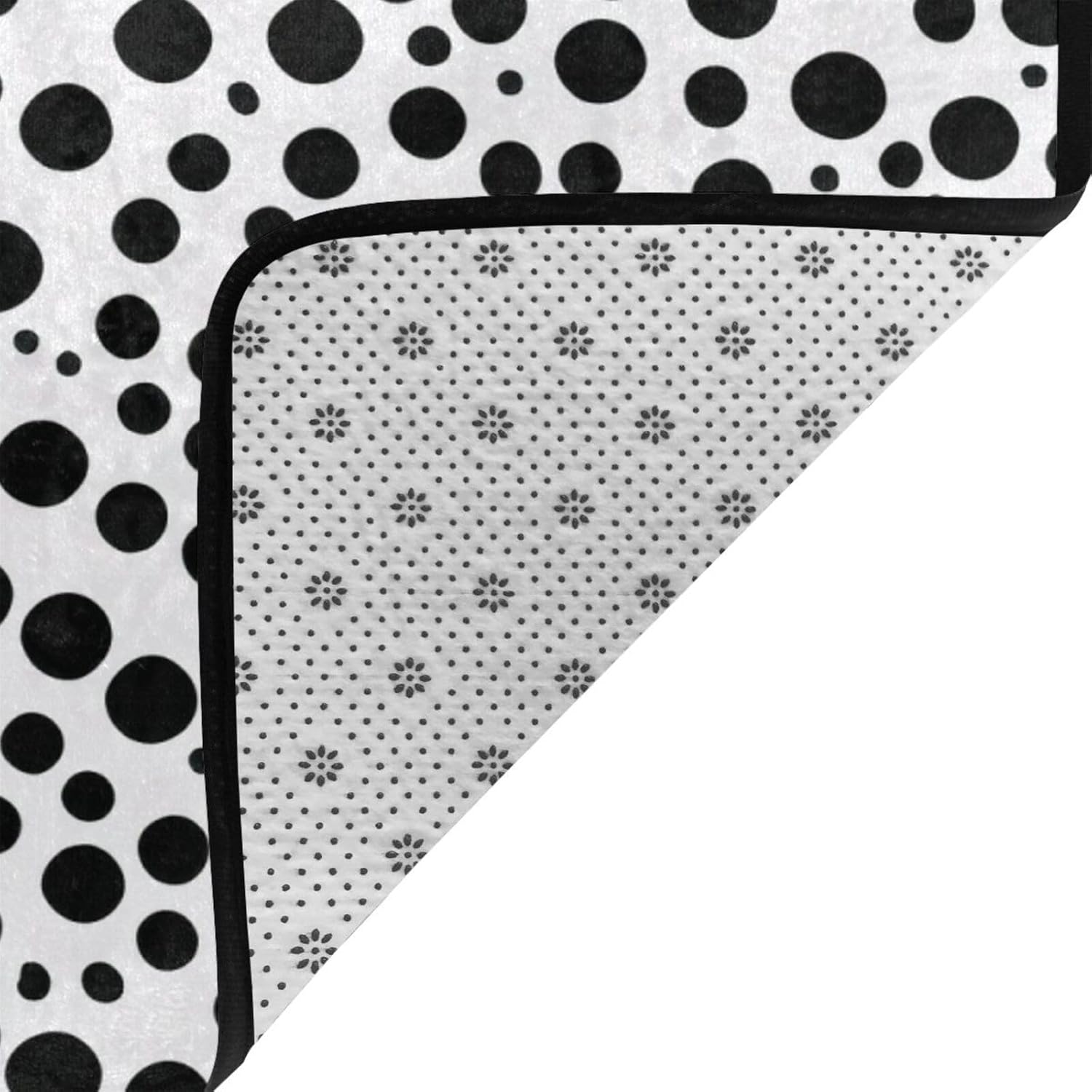 Black White Dots 63x48in Floor Mat