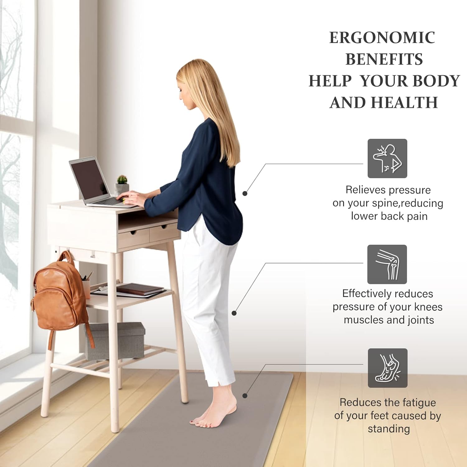 HappyTrends Kitchen Mat Comfort for Standing in Style