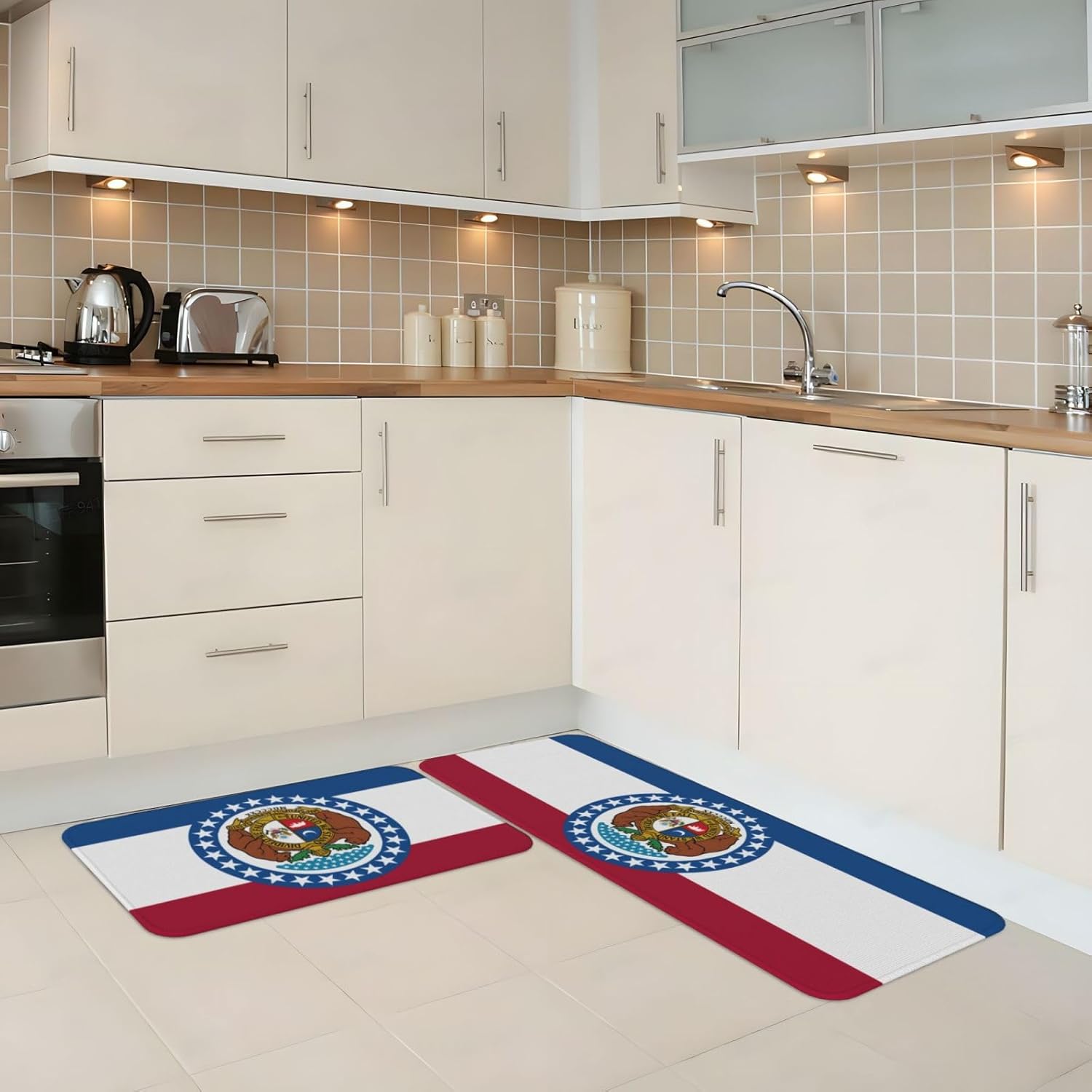 Missouri State Flag Kitchen Rugs 2-Pack