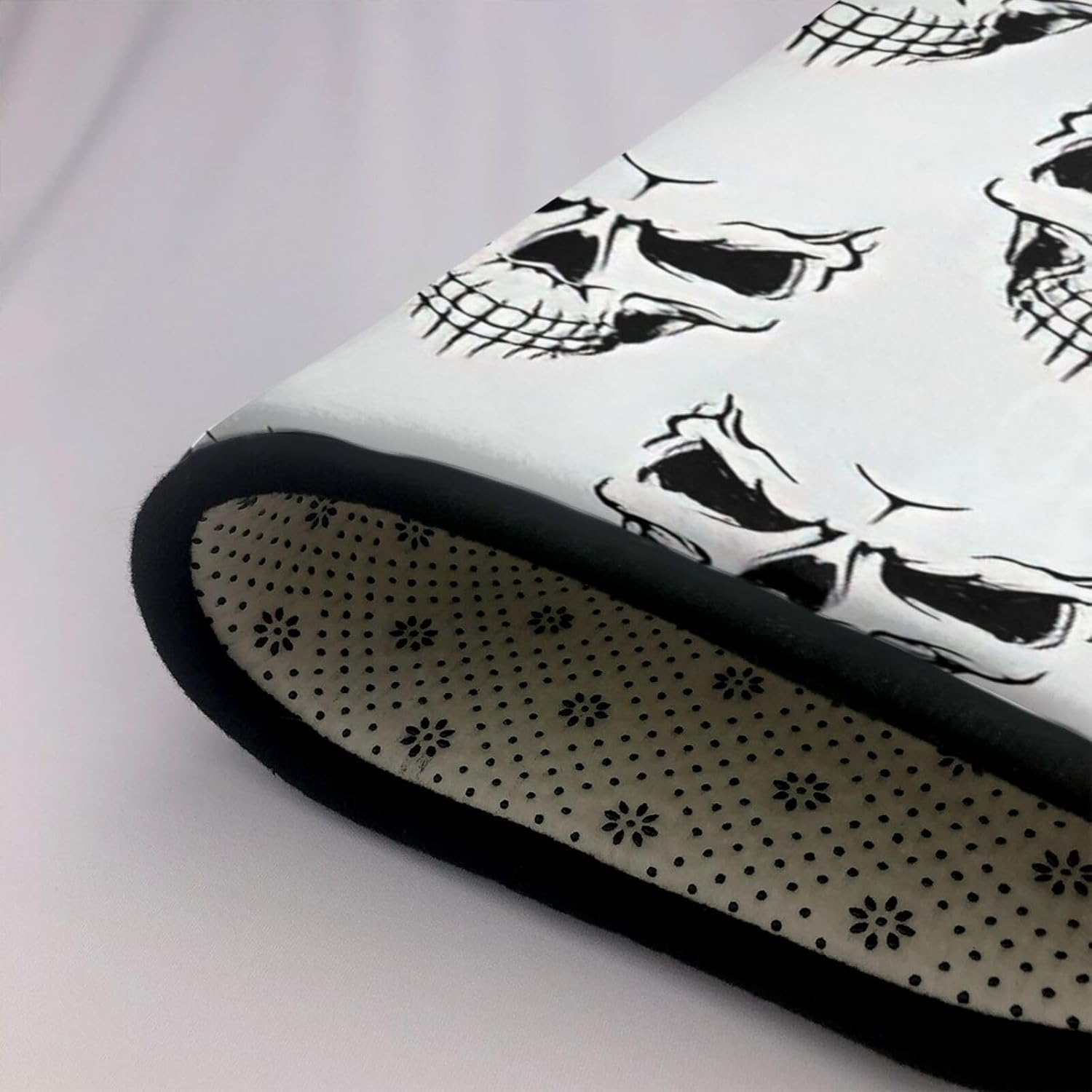 Halloween-Themed Skeleton Head Non-Slip Floor Mat