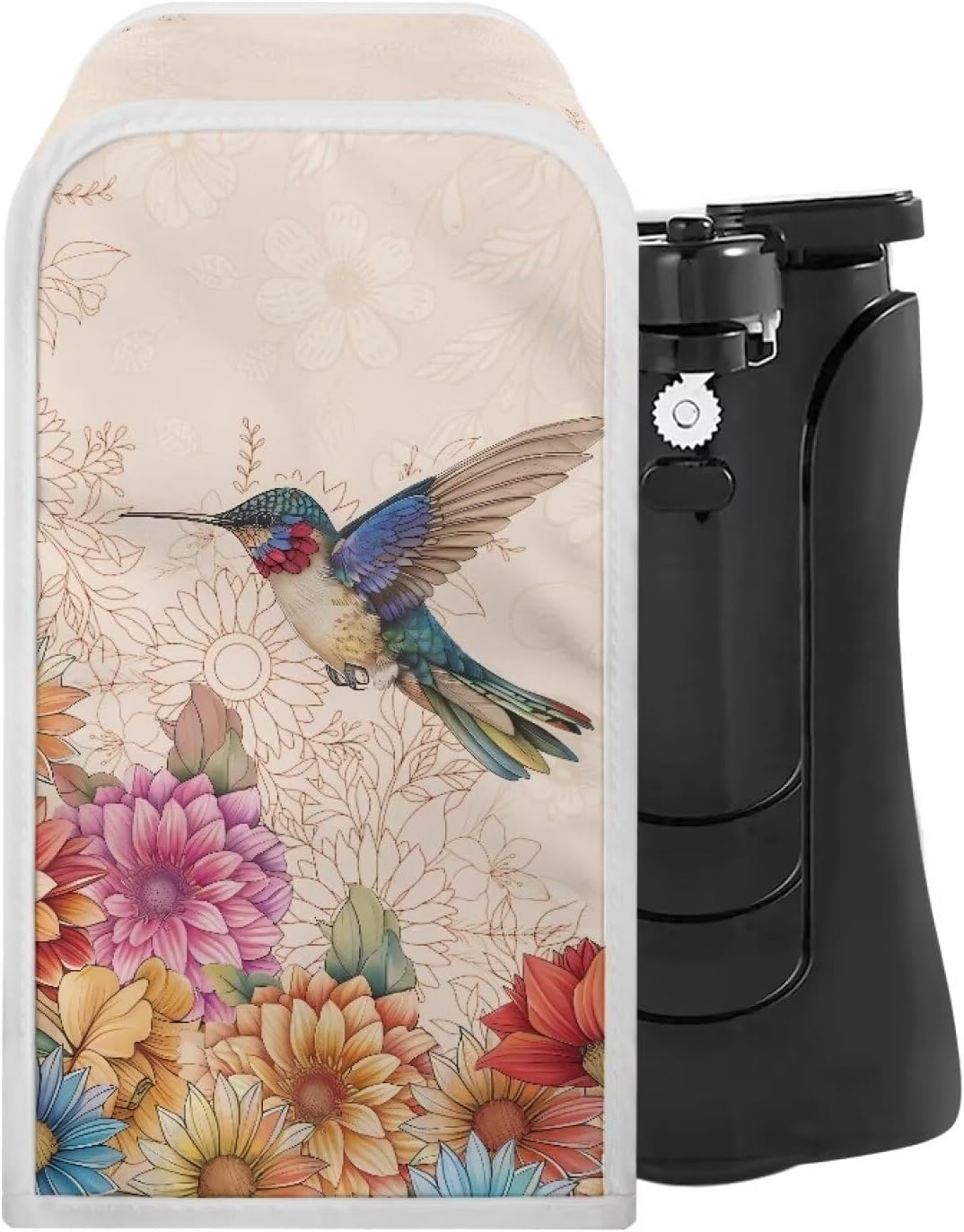 Travel-Friendly Floral Can Opener Cover 10x57x525inch Wire-Free Stain Resistant Design