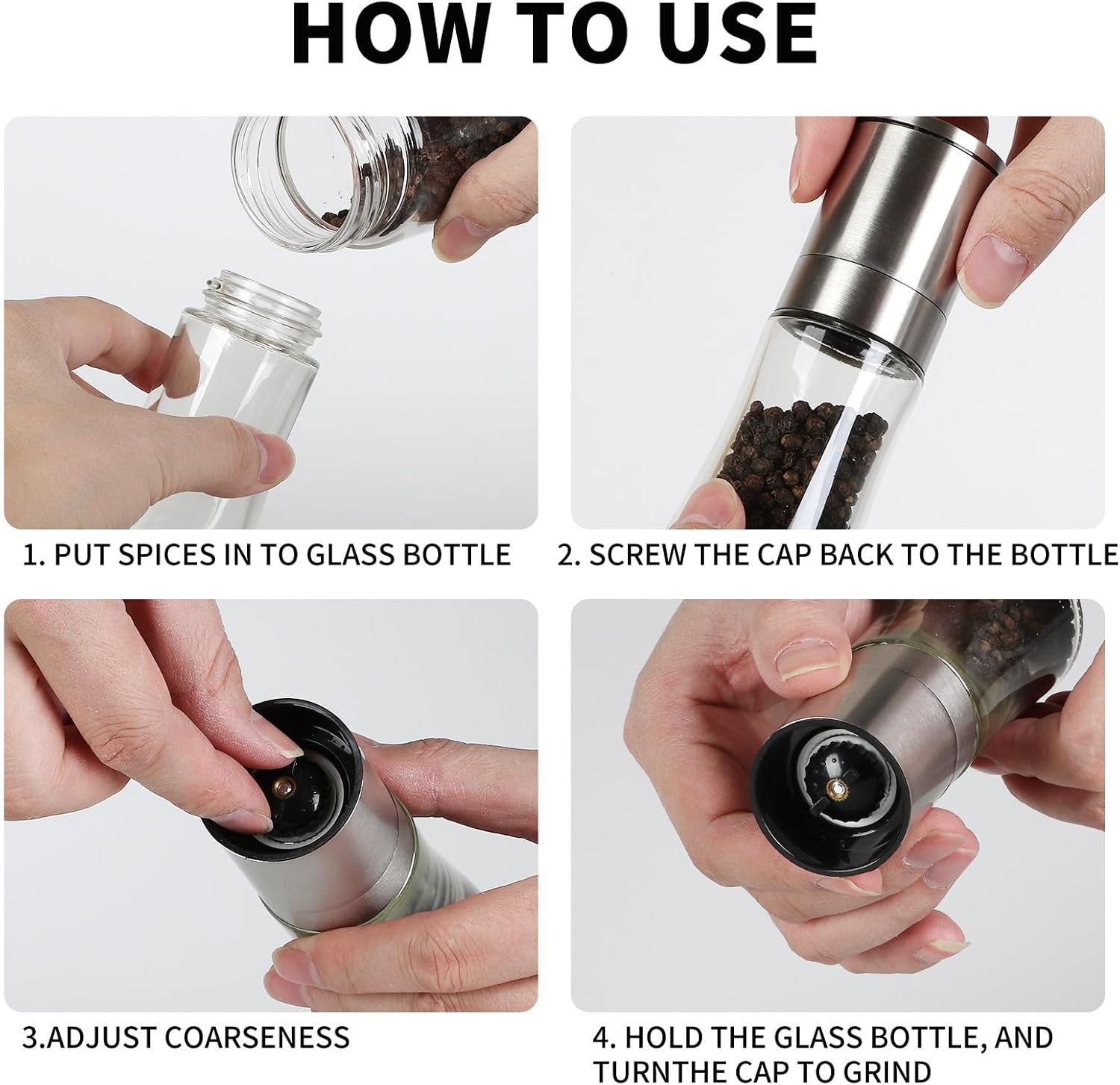 Adjustable Salt Pepper Grinder Set