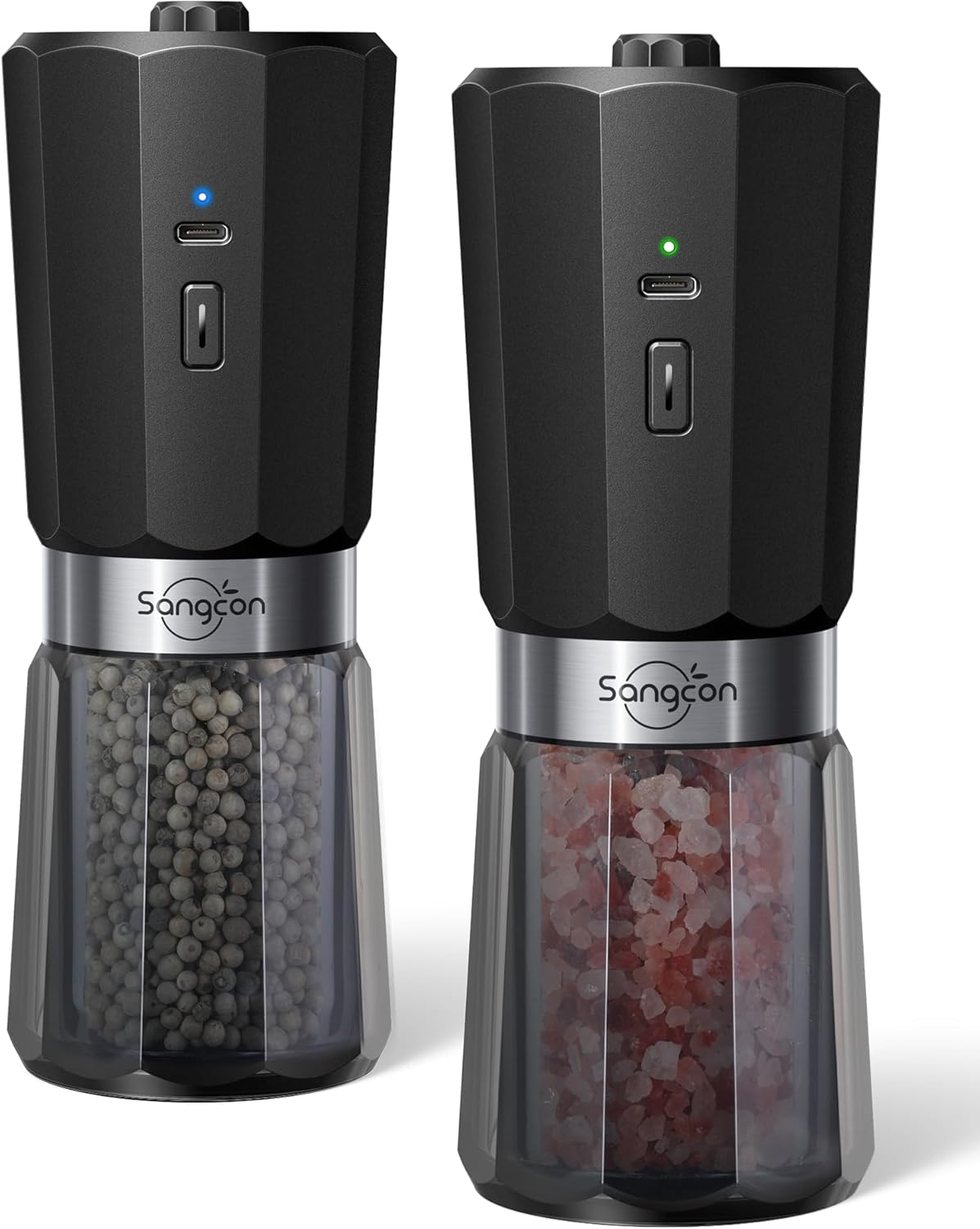 Compact Durable and Versatile Electric Salt and Pepper Grinder Set