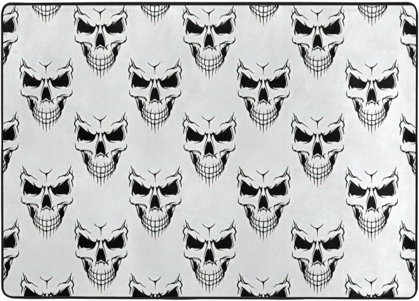 Halloween-Themed Skeleton Head Non-Slip Floor Mat