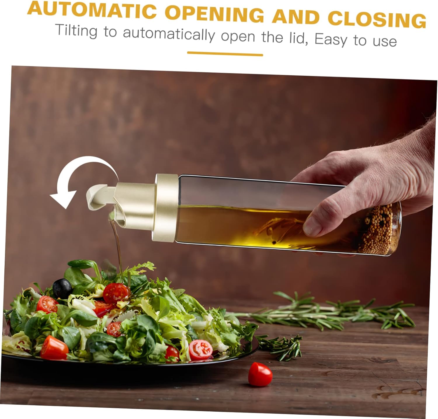 2-Piece Leak-Proof Glass Olive Oil Bottles Set for Kitchen