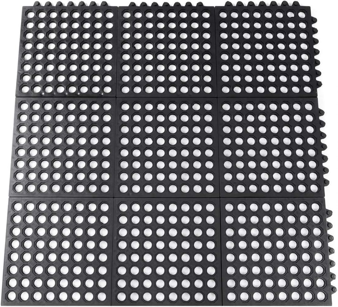 High-Quality 9-Pack Interlocking Rubber Mats for Kitchen Outdoor Use