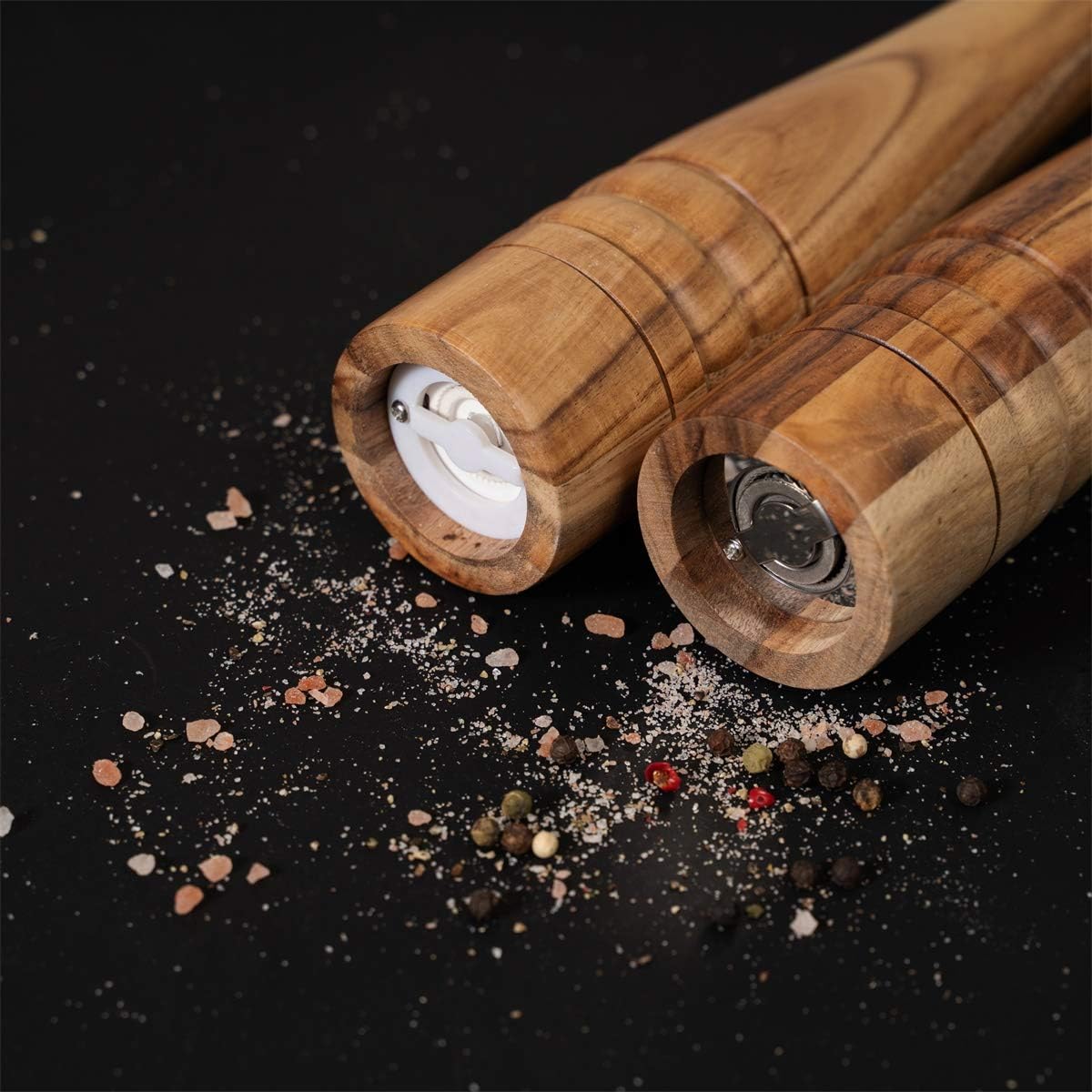 Premium Salt Pepper Mill Set with Adjustments DeroTeno Home Kitchen accent