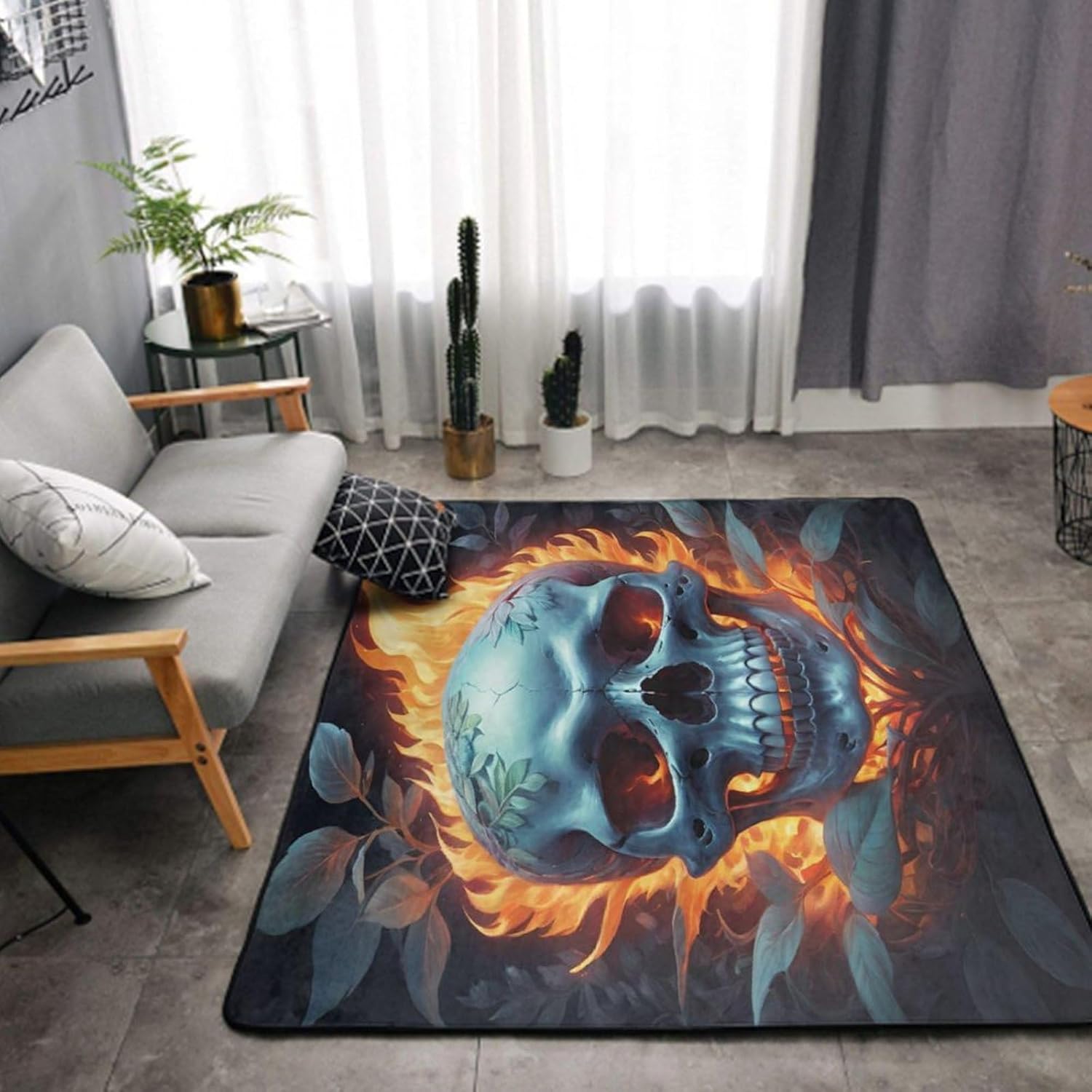 Cool Flaming Skull Comfort Mat