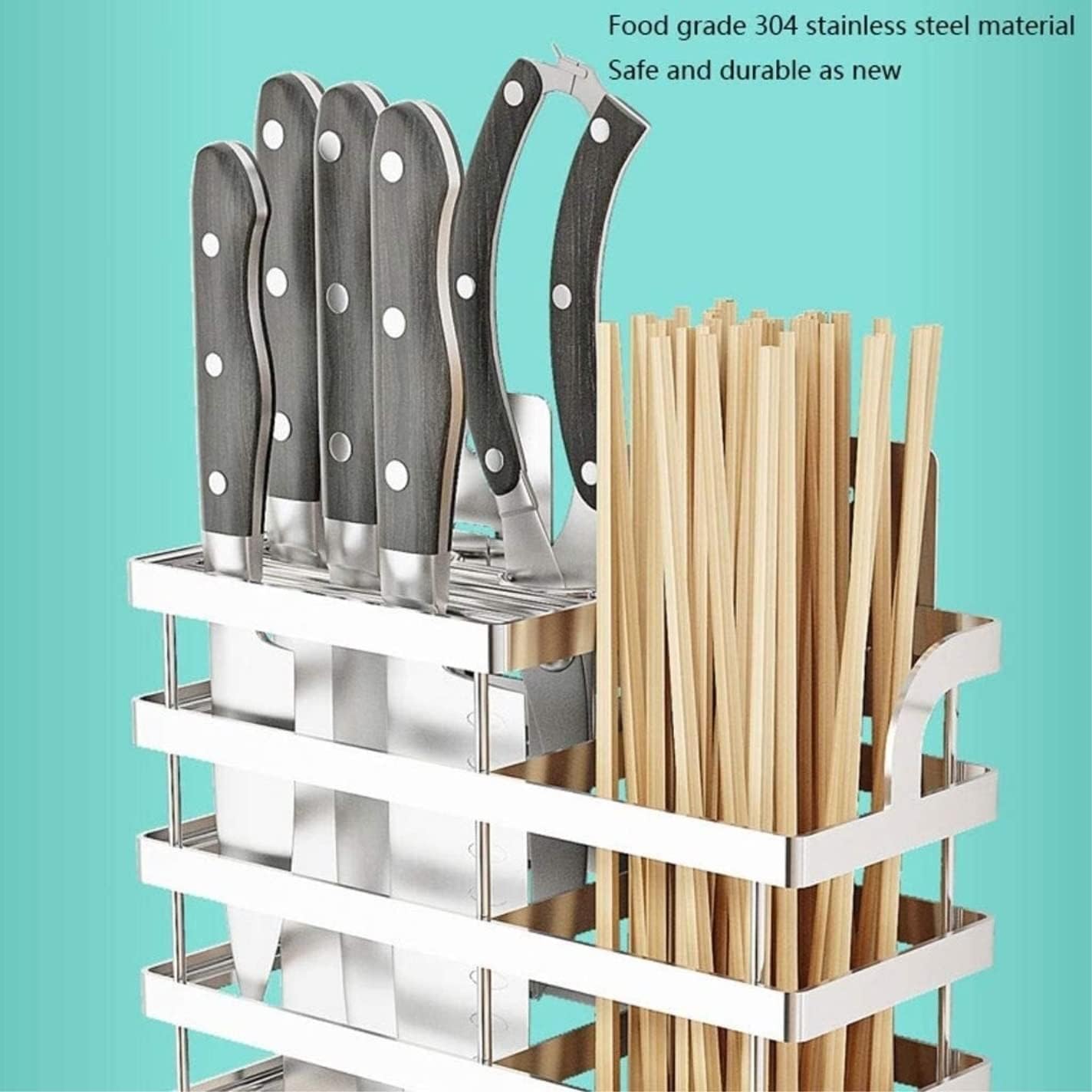 Sturdy Kitchen Knife Holder with Eco-Friendly Drain Pan