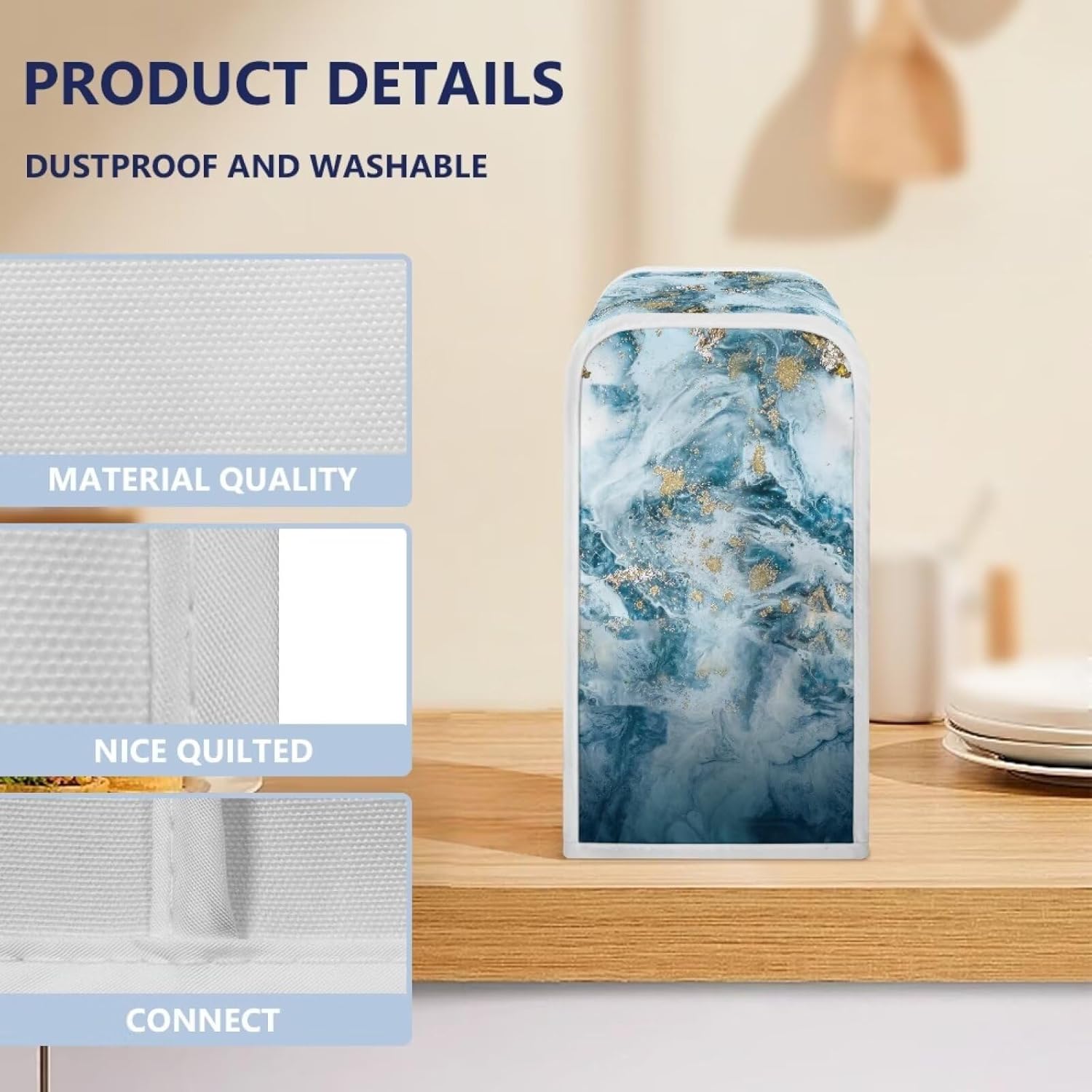 TODIYADDU Marble Print Can Opener Cover Novelty Dust Protection for Kitchen Use