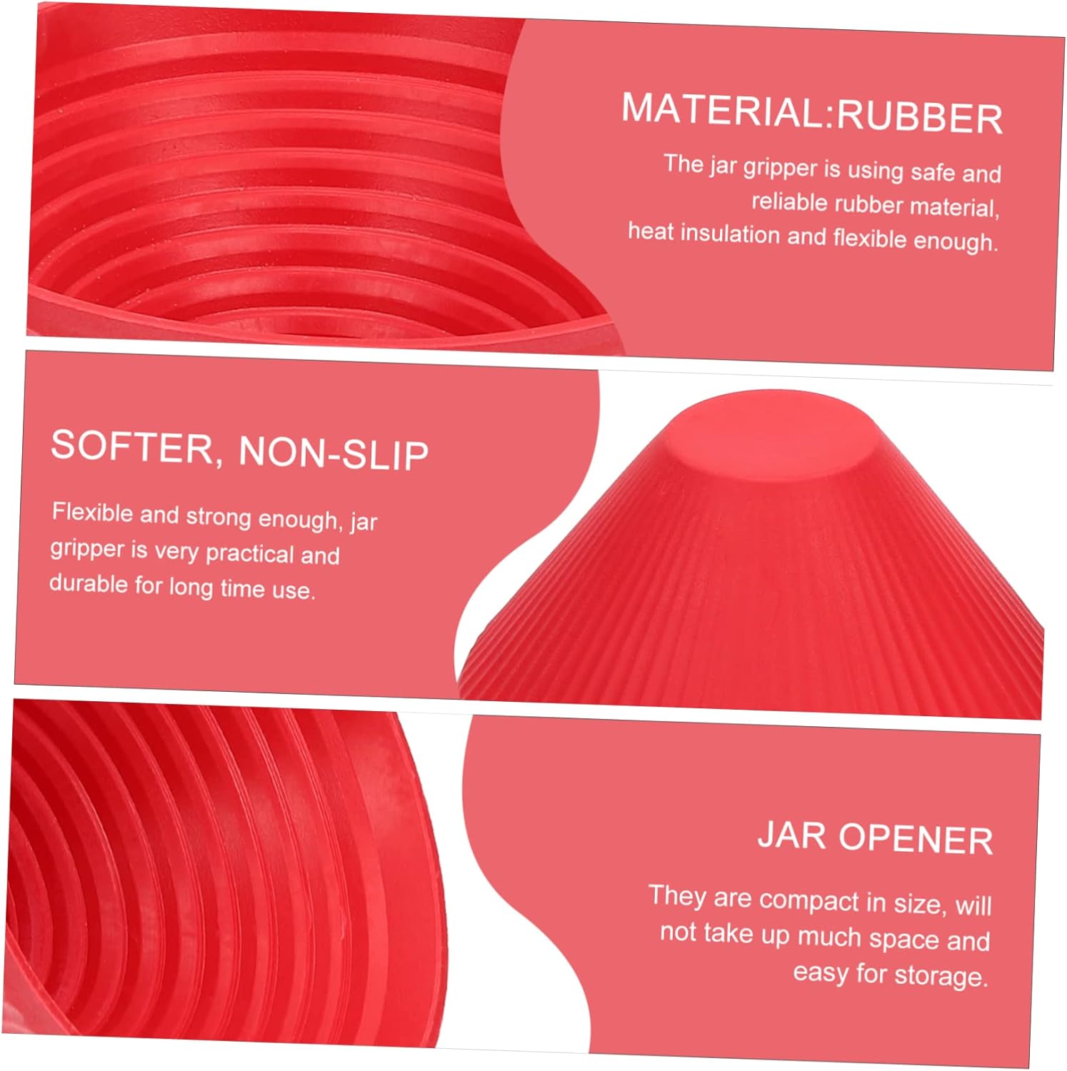 2-Pack of Durable Jar Openers with Heat Resistance Non-Slip Design
