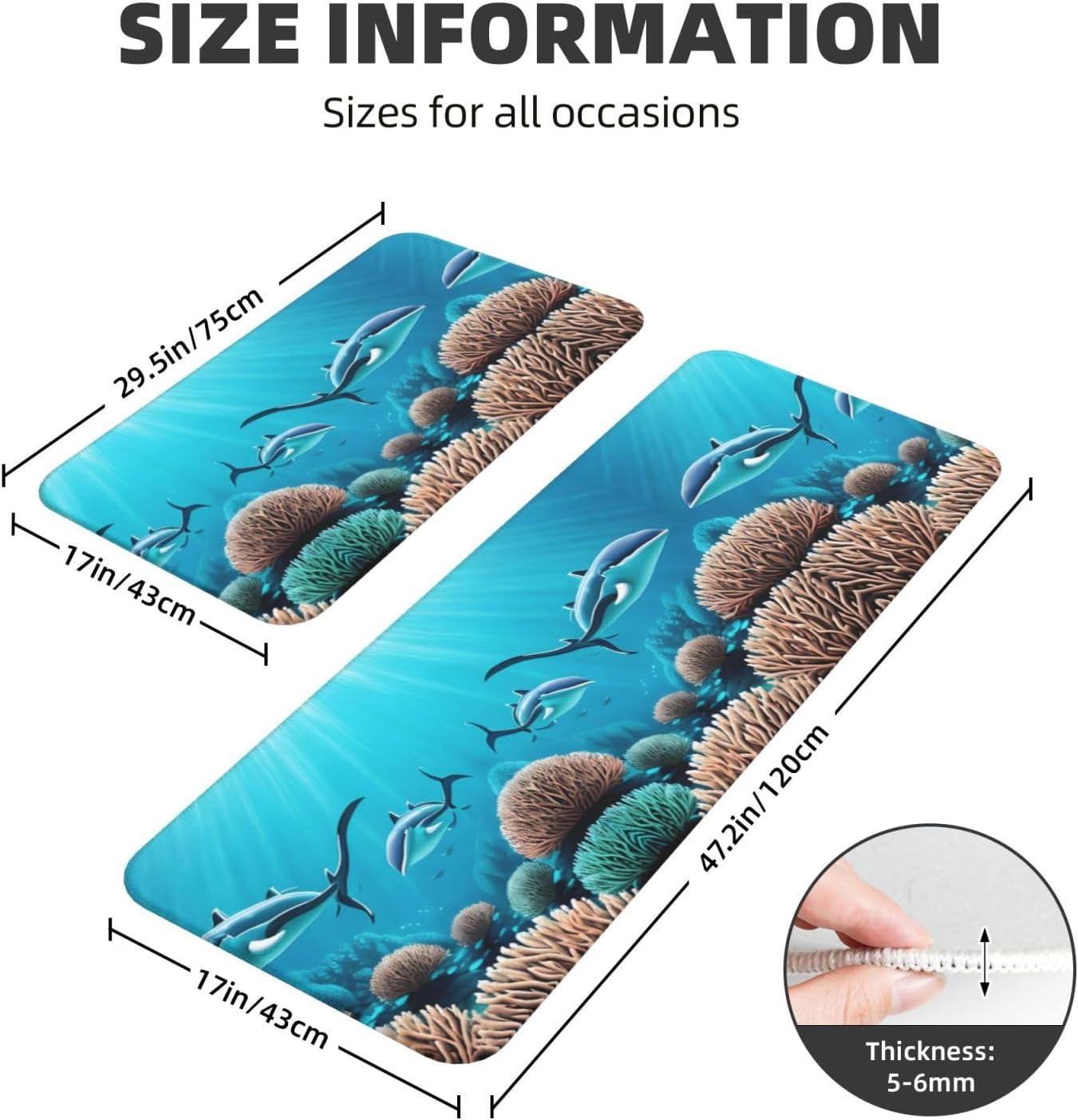 Deep Sea Whales Kitchen Floor Mat