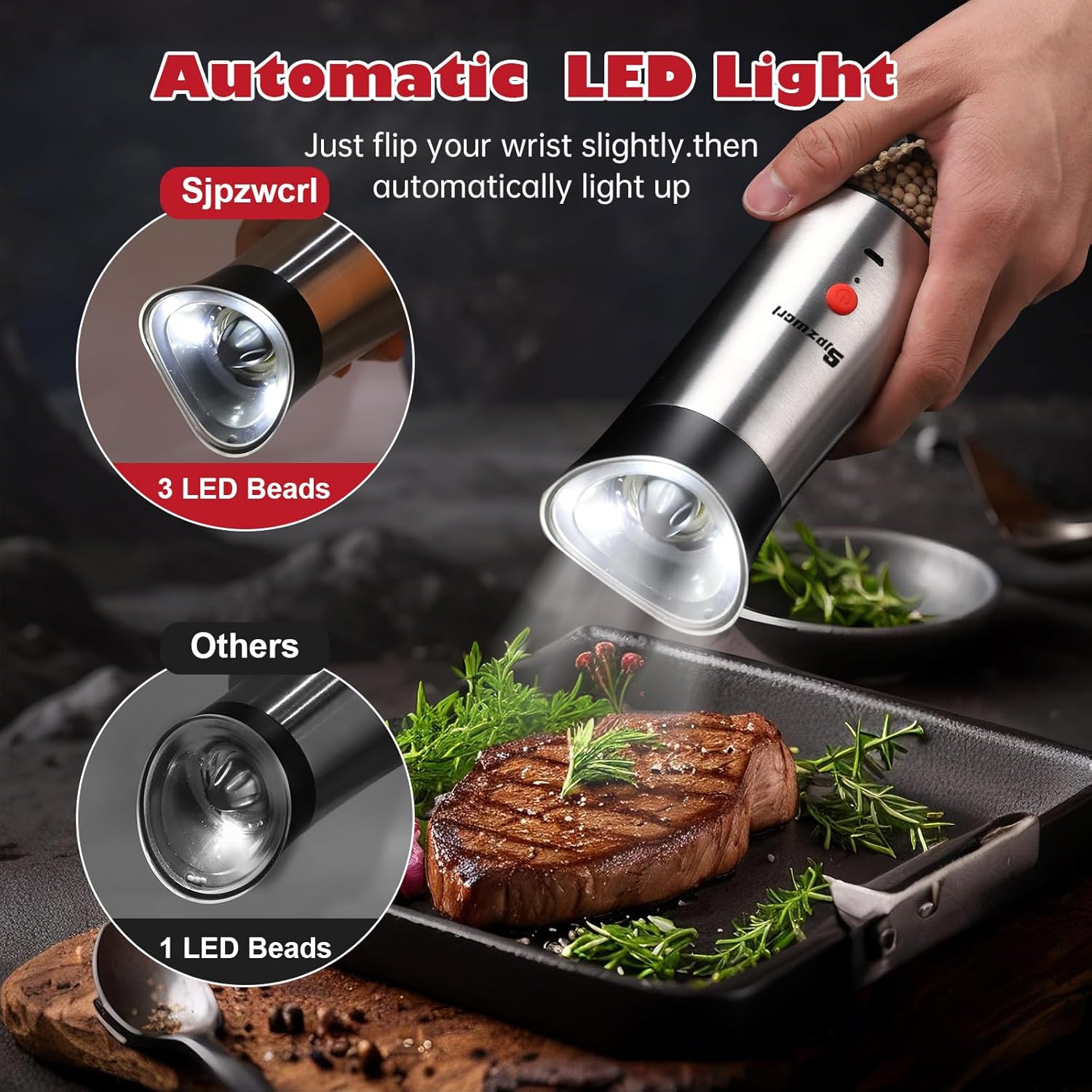 Manual Electric Salt Pepper Grinder Set
