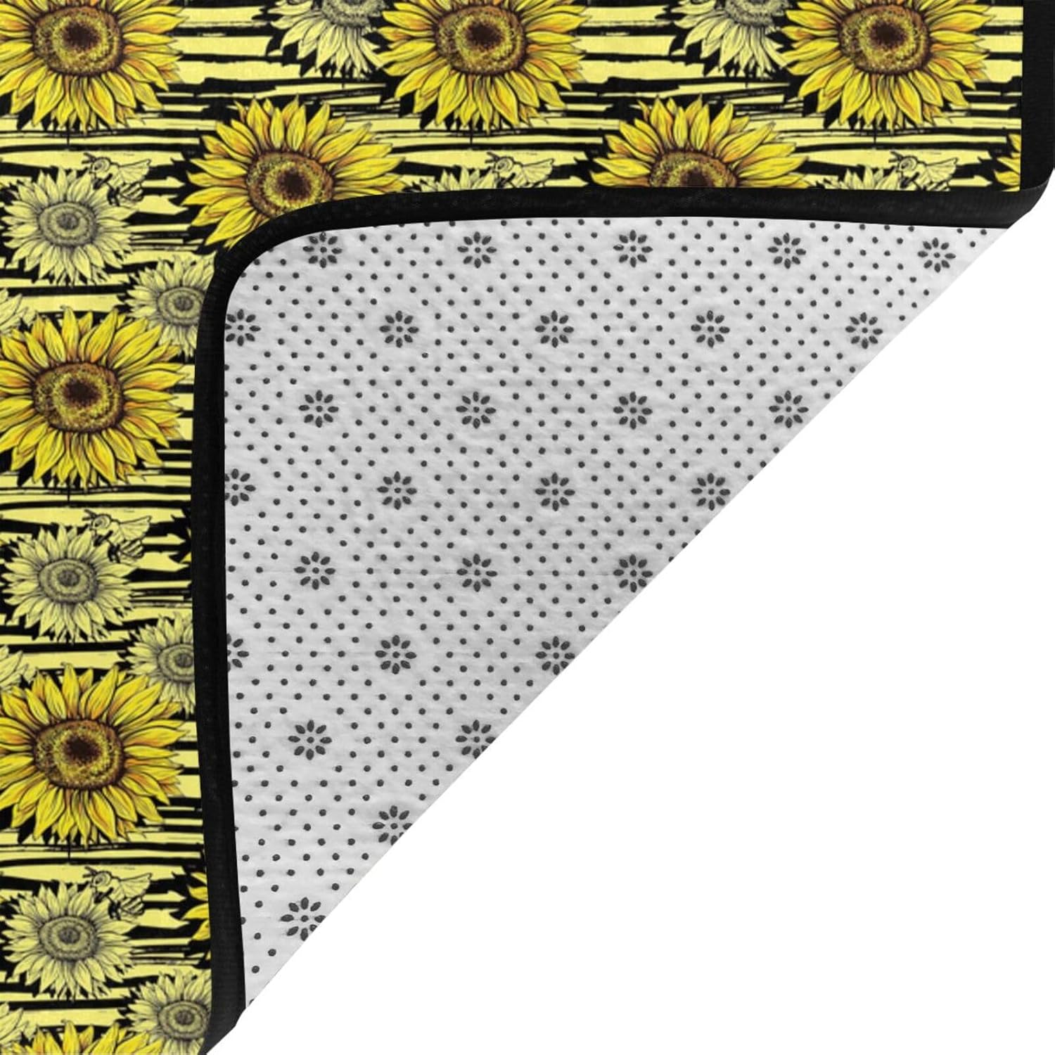 Breaux Bees Sunflowe Print Non-Slip Floor Mat