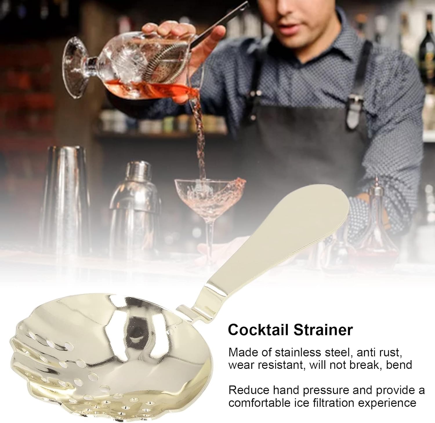 Julep Strainers Stainless Steel Cocktail Strainer Protein Gold