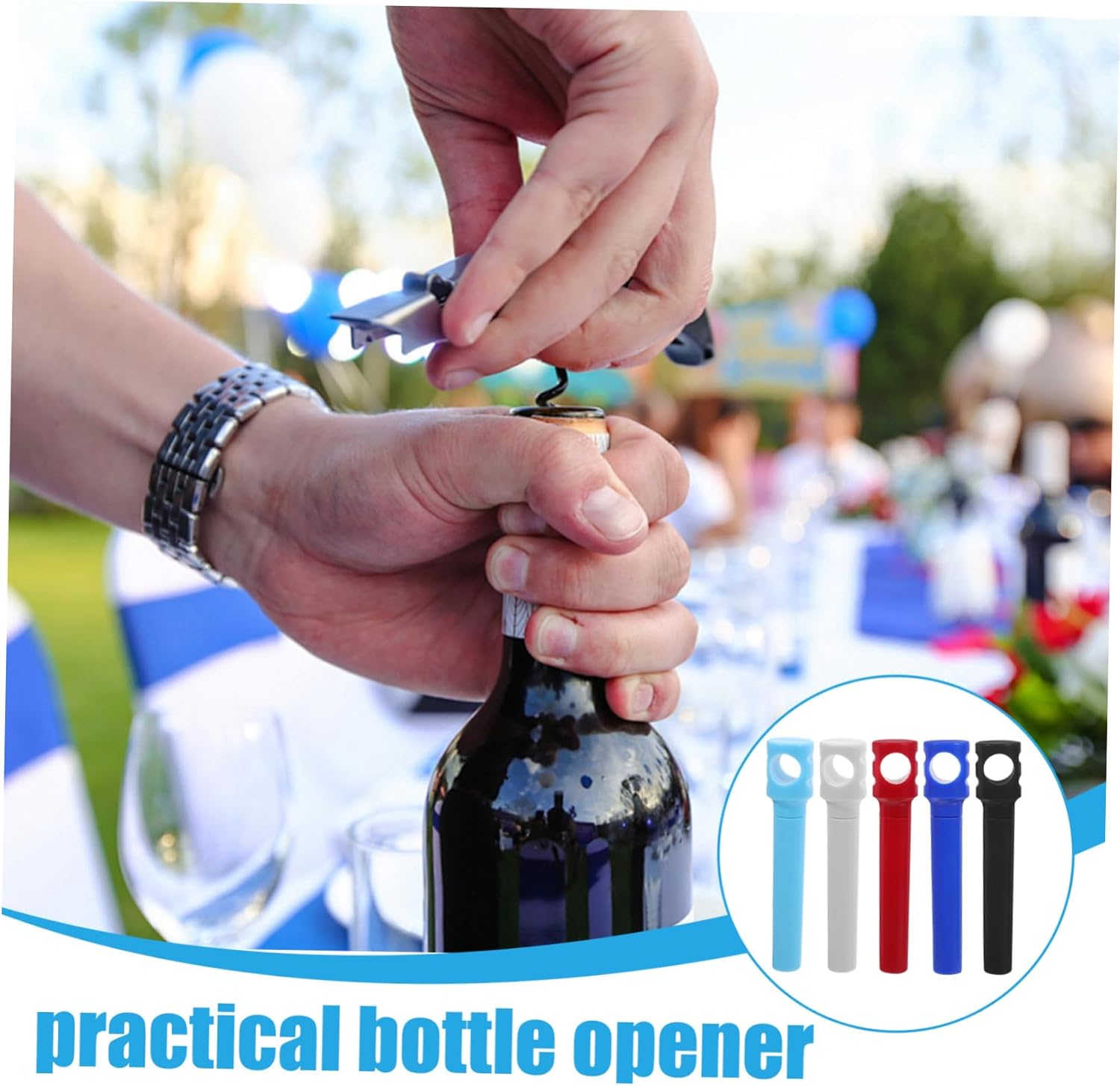 Effortlessly Open Bottles Complete Portable Wine Opener Set 5pcs
